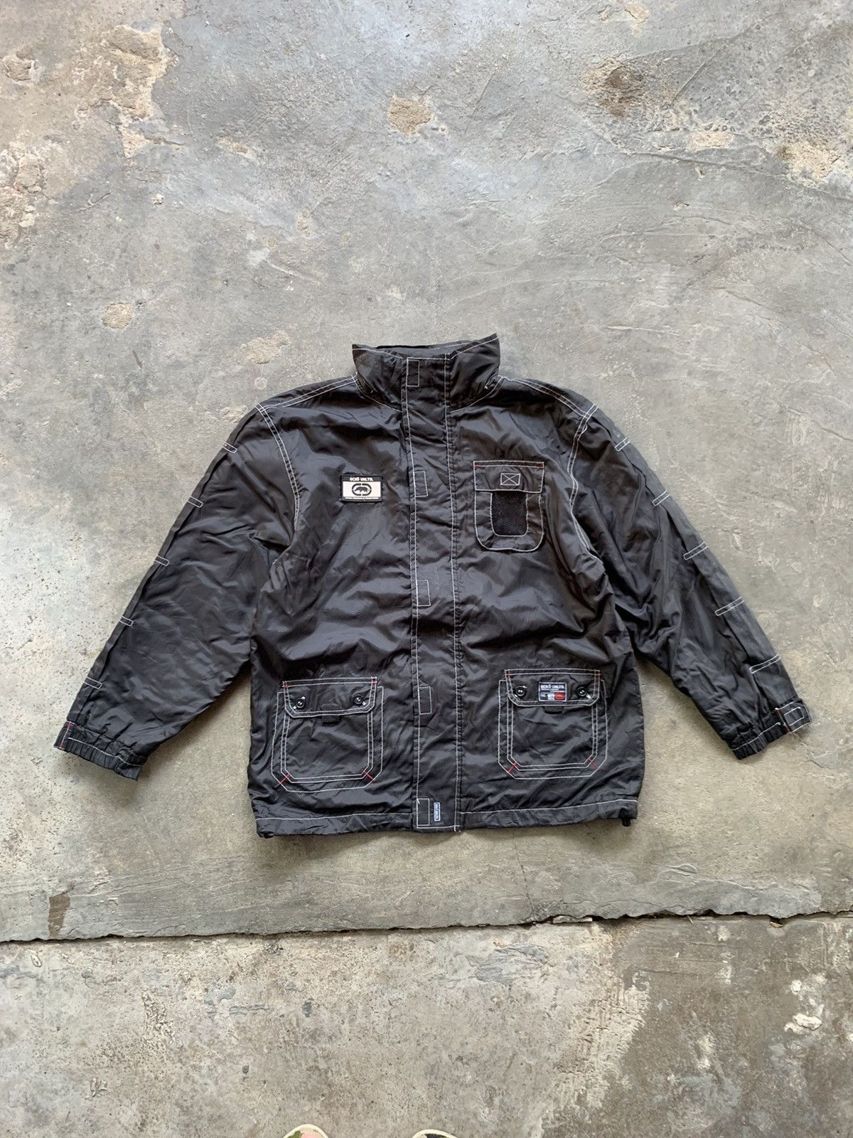 image of Vintage Ecko Unltd Hoodie Windbreaker Jacket in Black, Men's (Size Medium)