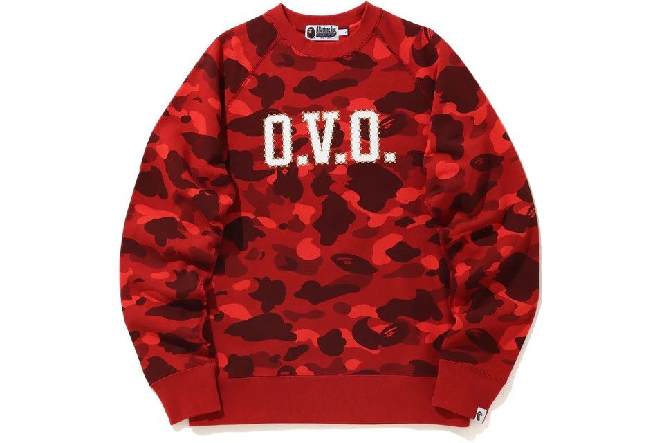 Bape × October's Very Own BAPE x OVO Color Camo Crewneck Red Size US L / EU 52-54 / 3 - 2 Thumbnail