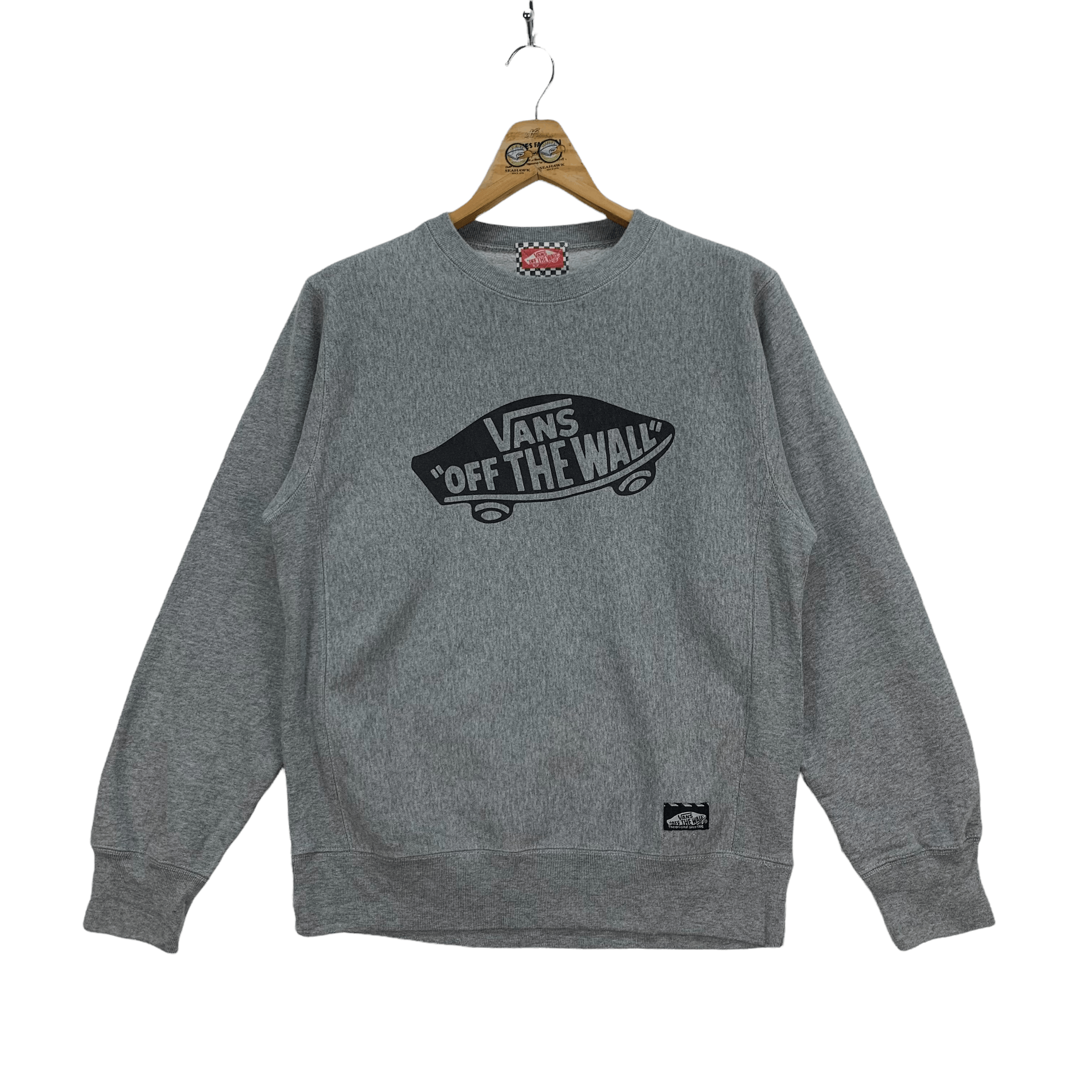 image of Vans Off The Wall Crewneck Sweatshirt 4060-140 in Grey, Men's (Size Medium)