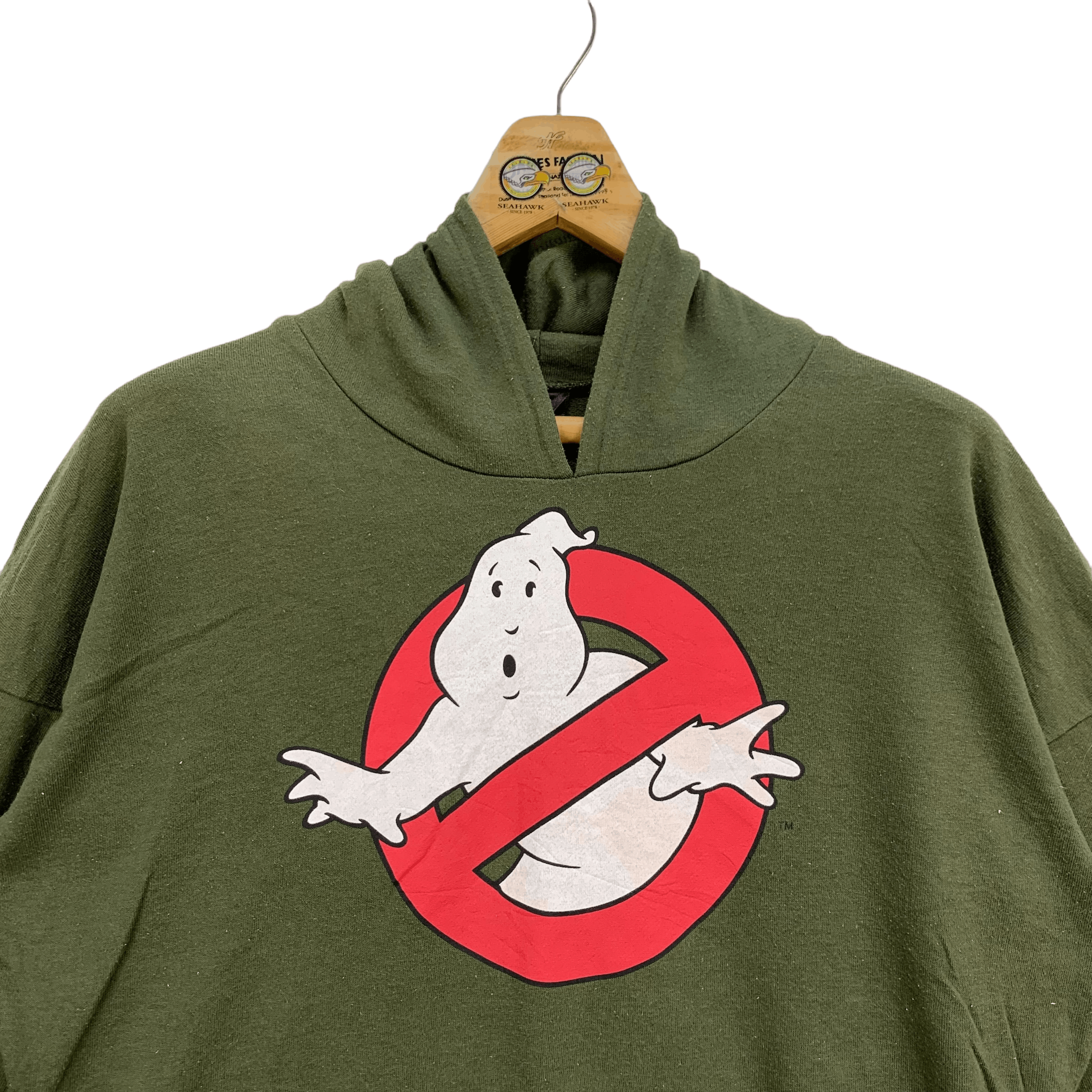 Japanese Brand Ghostbusters Big Logo Pullover Green Hoodies #4058-140 Size US L / EU 52-54 / 3 - 2 Thumbnail