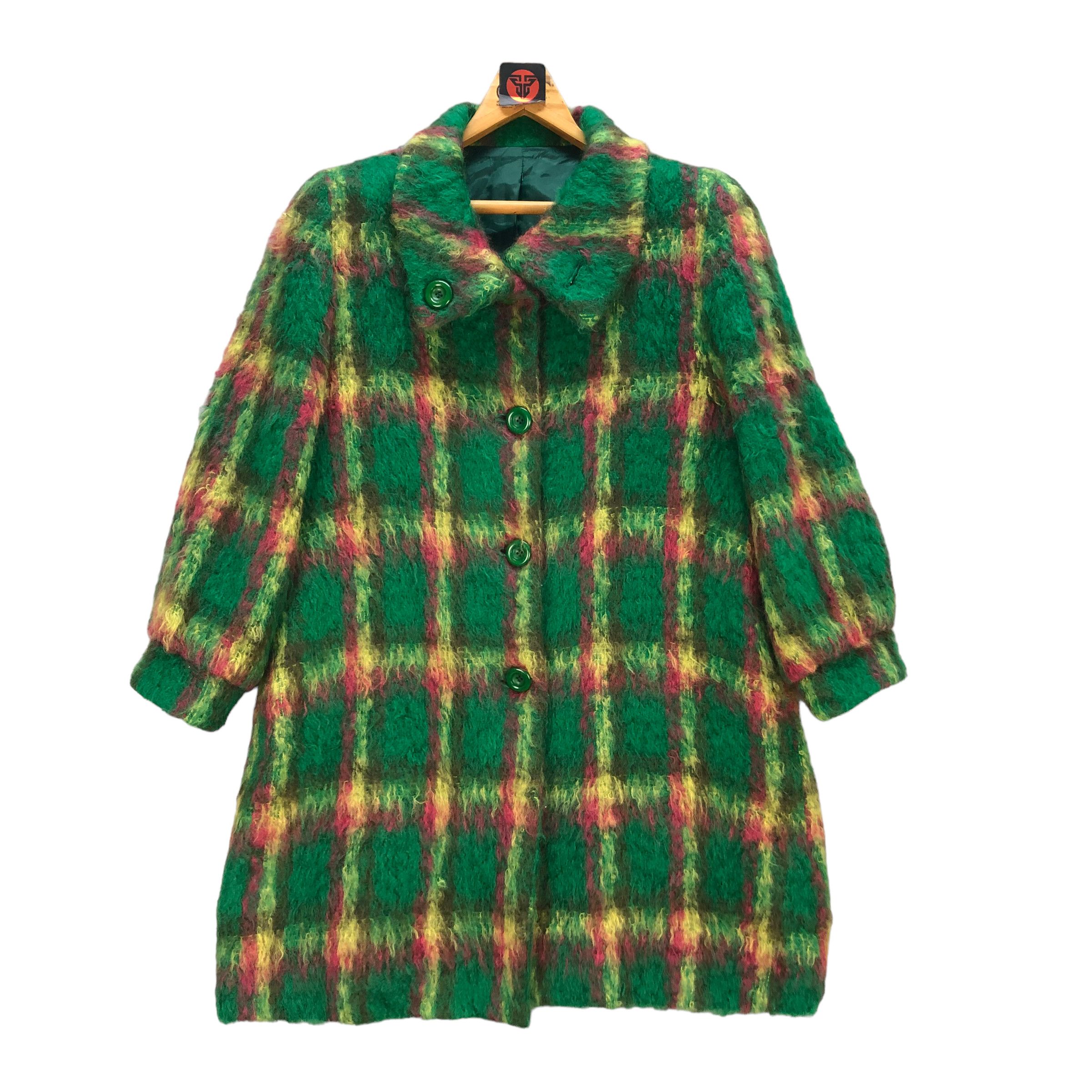 Japanese Brand VINTAGE TARTAN WOOL COAT #7136-111 Size M / US 6-8 / IT 42-44 - 1 Thumbnail