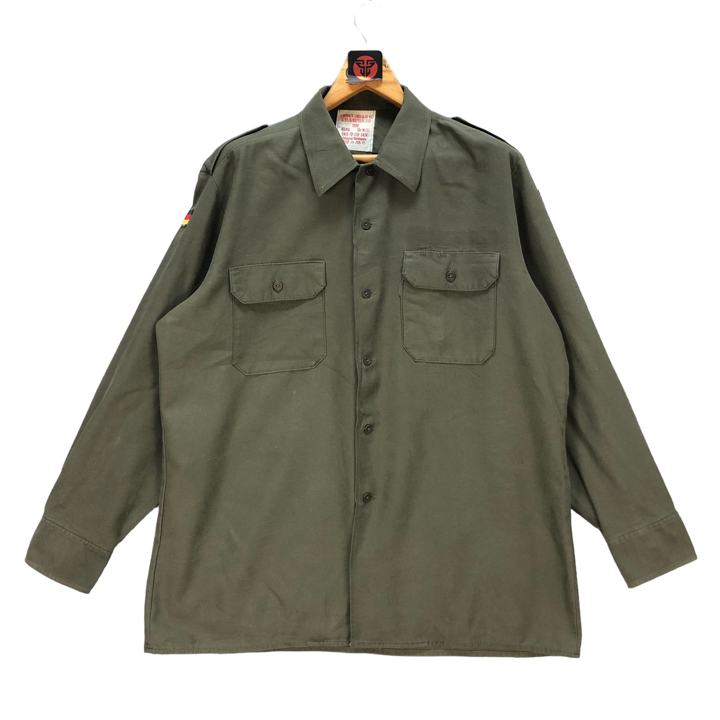 image of H. Winnen Gmbh Germany Uniform Jacket 7141-112 in Green Olive, Men's (Size Large)