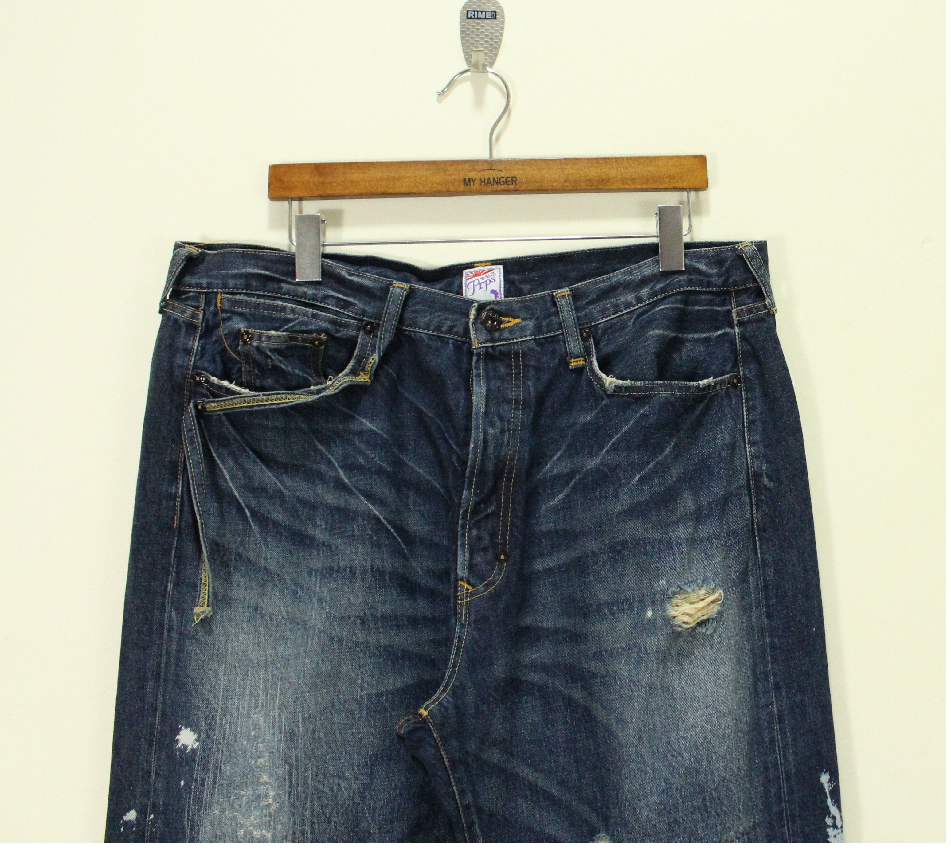 Prps PRPS Denim Jeans Distressed Style Bleach Grunge Nirvana Size US 38 / EU 54 - 2 Thumbnail