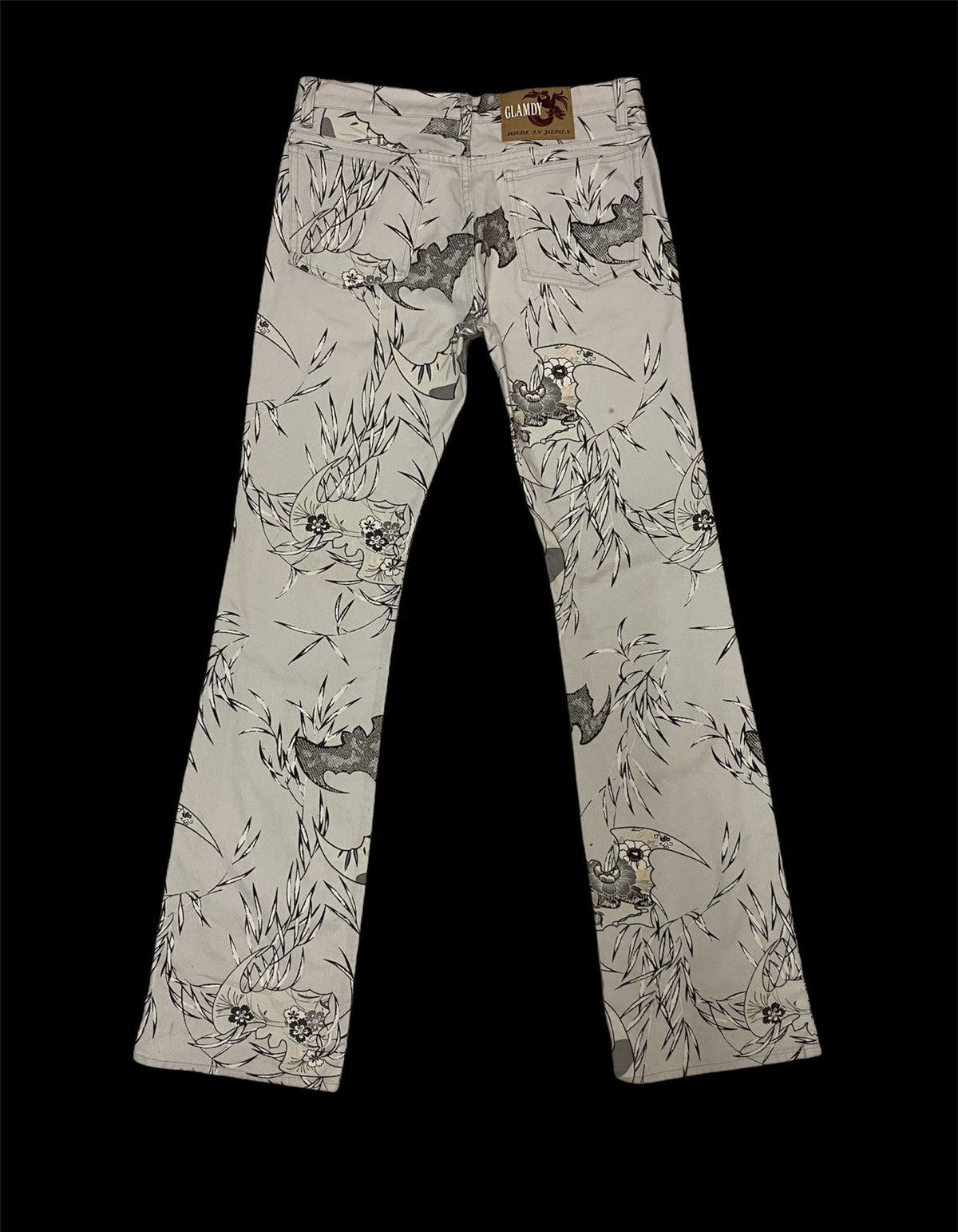 Japanese Brand × Vintage Vintage 90’s Glamdy Over Print Floral Flower Denim Pants Size US 29 - 2 Thumbnail