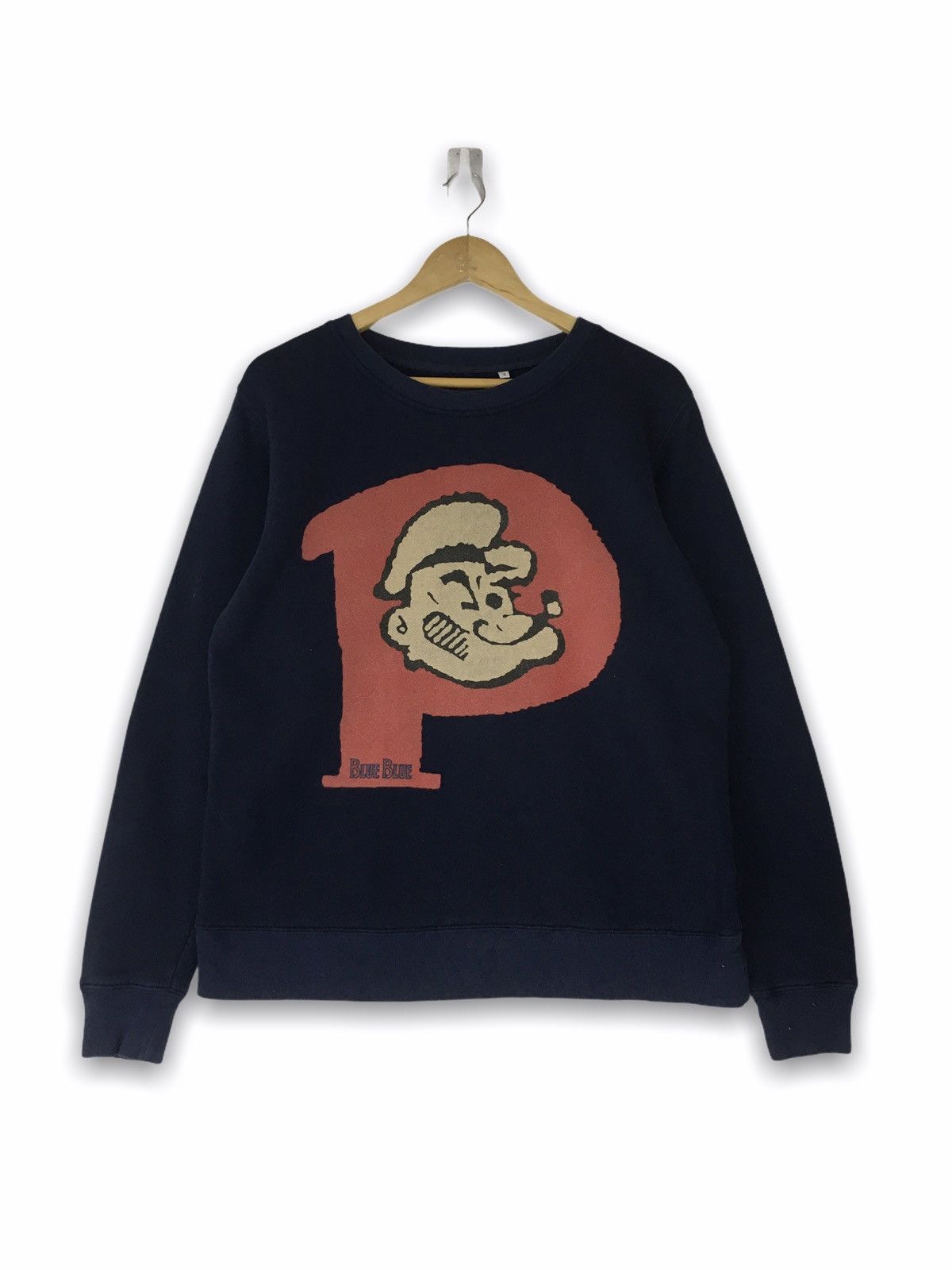 Blue Blue Japan × Japanese Brand Rare collaboration Blue Blue with popoye sweatshirt jumper Size US M / EU 48-50 / 2 - 1 Thumbnail