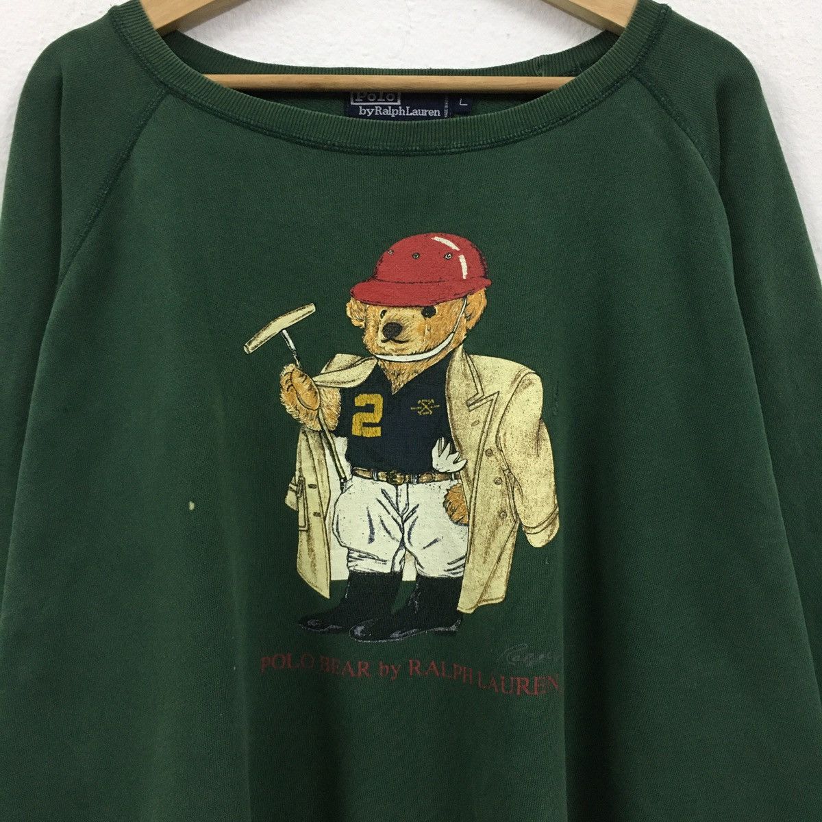 Polo Ralph Lauren × Vintage Vintage Polo Bear By Ralph Lauren Distressed Sweatshirt Size US XXL / EU 58 / 5 - 6 Thumbnail