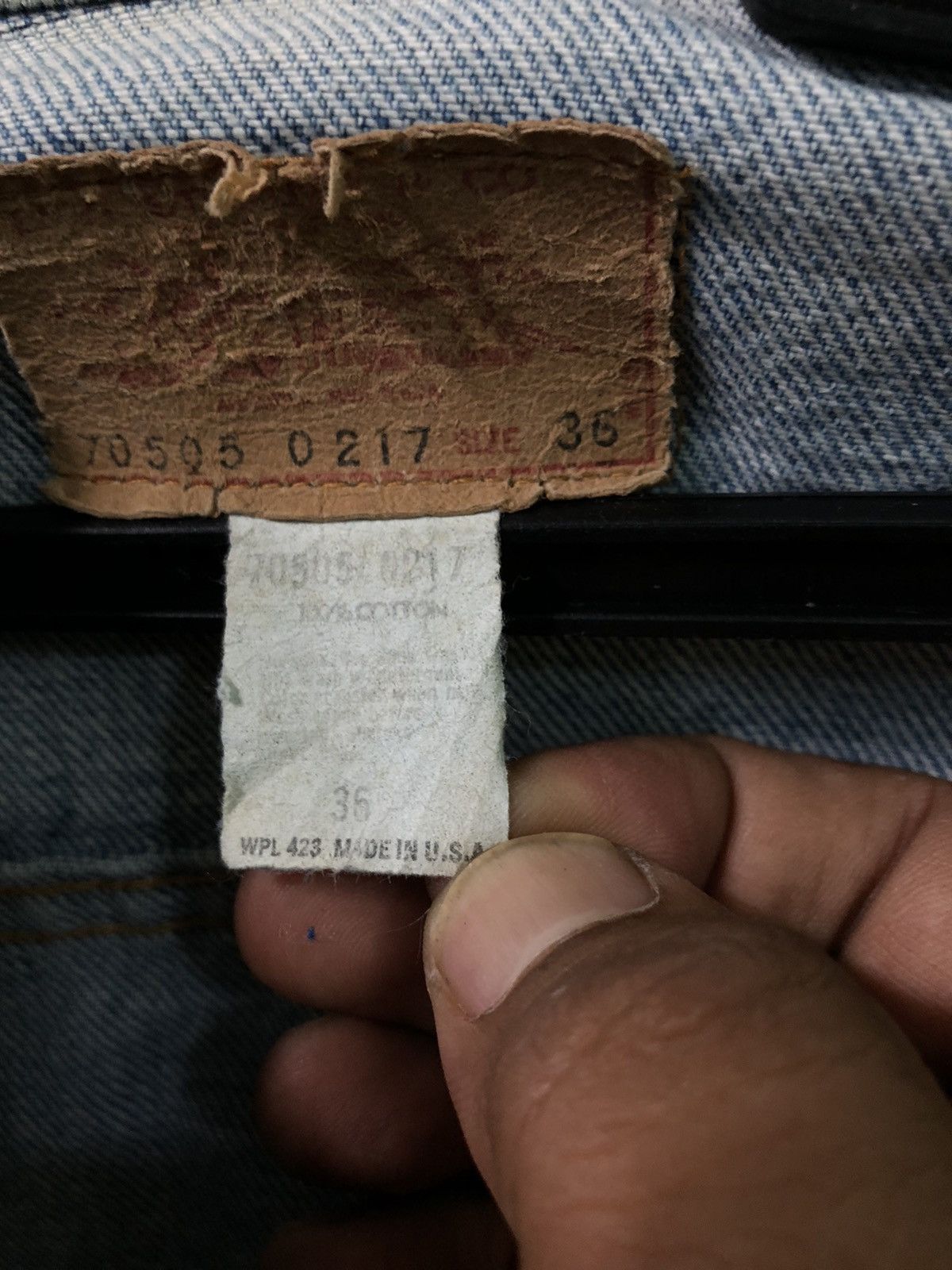 Levi's Vtg 60’ Levis 70505 Trucker Denim Jeans (Button No 1) Size US S / EU 44-46 / 1 - 7 Thumbnail
