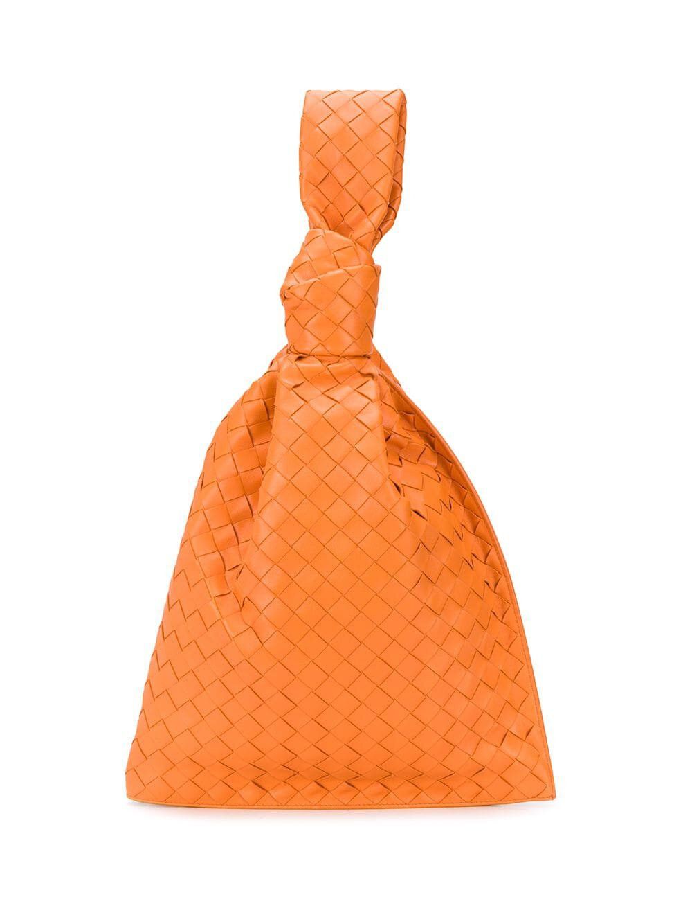BOTTEGA VENETA Twist orange intrecciato woven leather bag