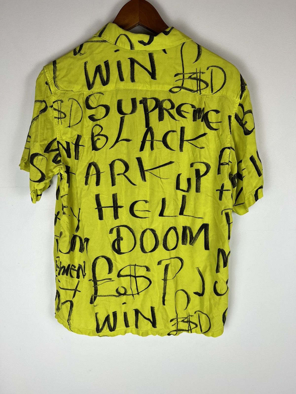 Supreme Supreme Black Ark Rayon S/S Shirt Fluorescent Yellow Size US S / EU 44-46 / 1 - 2 Thumbnail