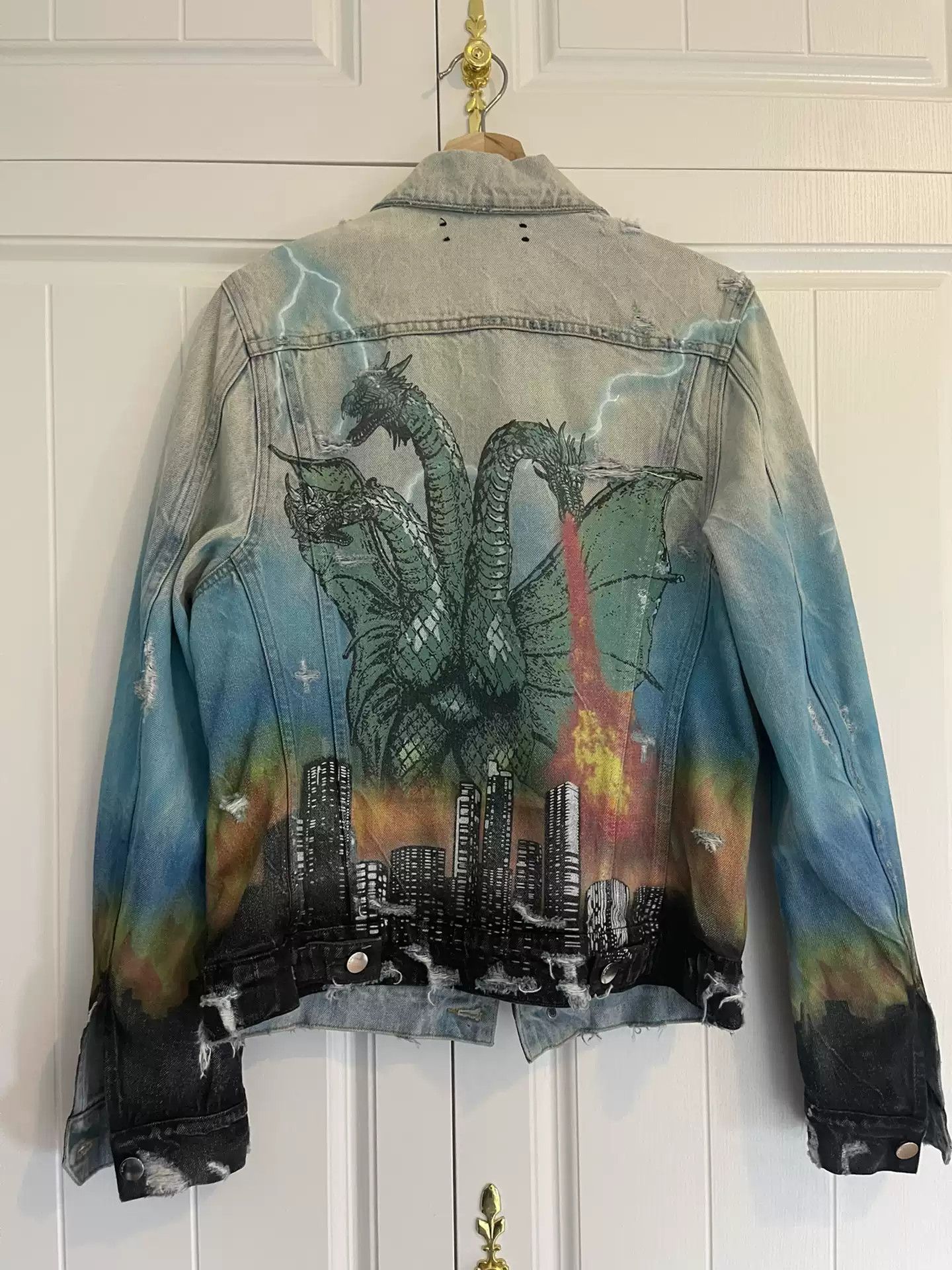 Amiri AMIRI Spit-Fire-Dragon Trucker JKT Size US S / EU 44-46 / 1 - 2 Thumbnail
