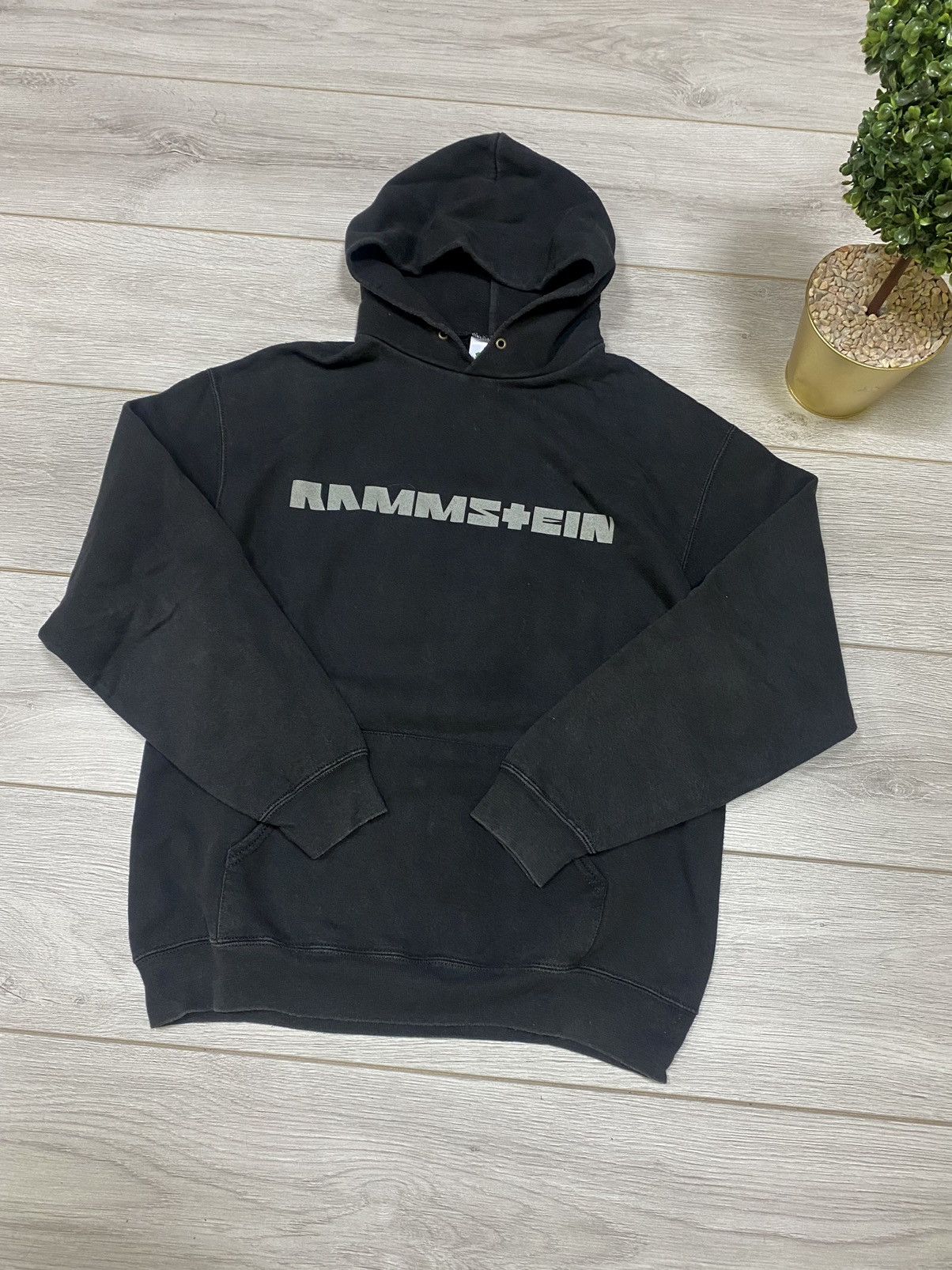 Band Tees × Vintage Rammstein 00s flame big logo sun faded hoodie spellout Size US M / EU 48-50 / 2 - 9 Thumbnail