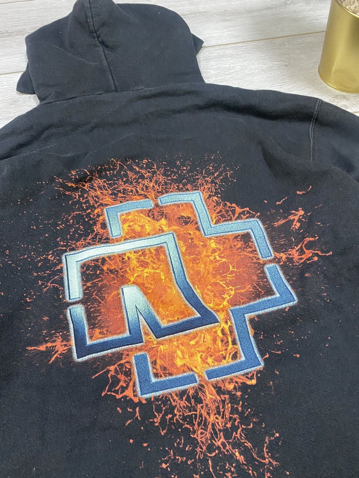 Band Tees × Vintage Rammstein 00s flame big logo sun faded hoodie spellout Size US M / EU 48-50 / 2 - 6 Thumbnail