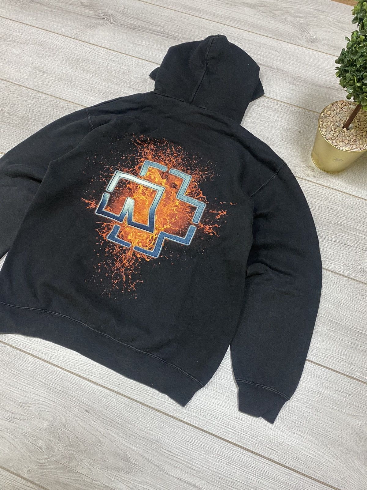 Band Tees × Vintage Rammstein 00s flame big logo sun faded hoodie spellout Size US M / EU 48-50 / 2 - 4 Thumbnail