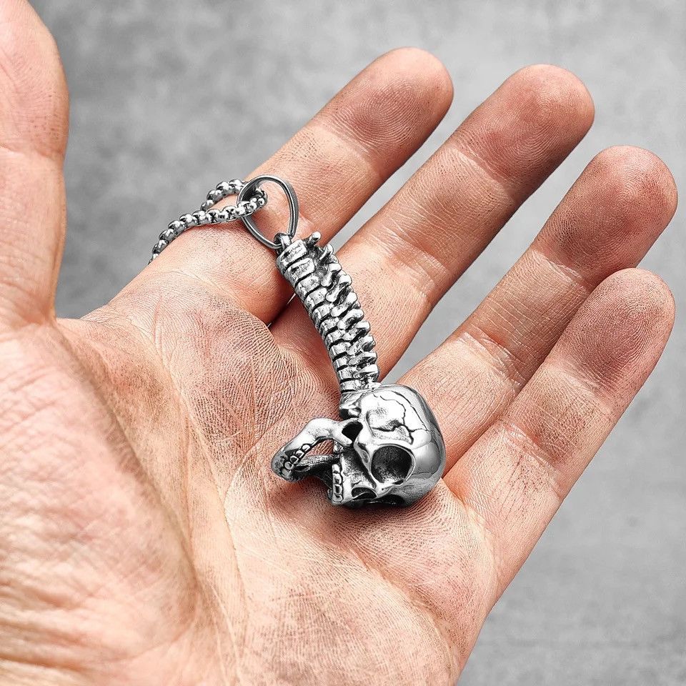 Jewelry Skull Spine Pendant Necklaces Size ONE SIZE - 1 Thumbnail