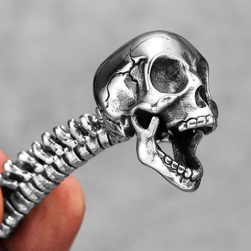 Jewelry Skull Spine Pendant Necklaces Size ONE SIZE - 2 Thumbnail