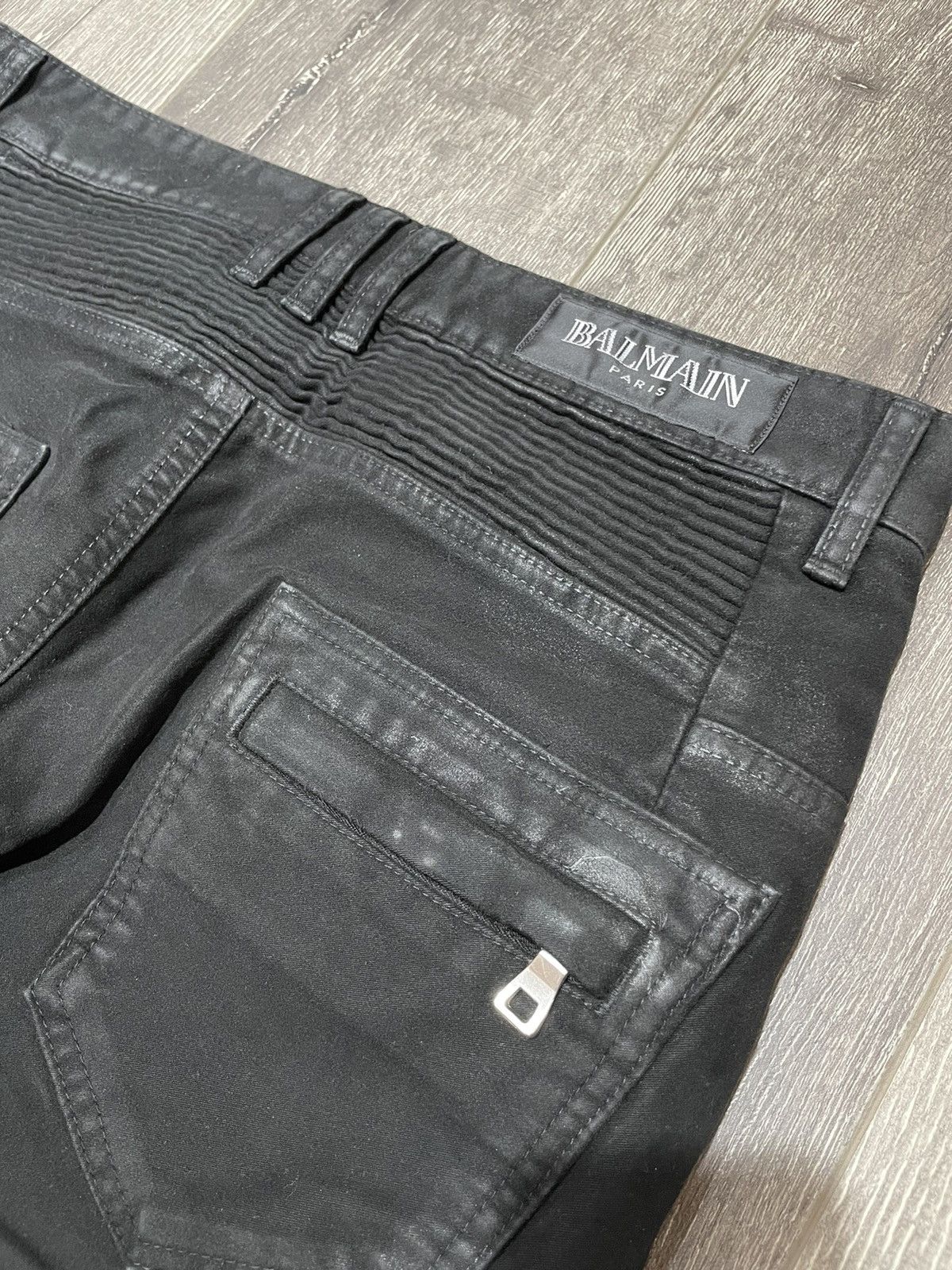 Balmain *RARE* 2012 Balmain Moleskin Suede Effect Biker Pants Japan Size US 30 / EU 46 - 4 Thumbnail