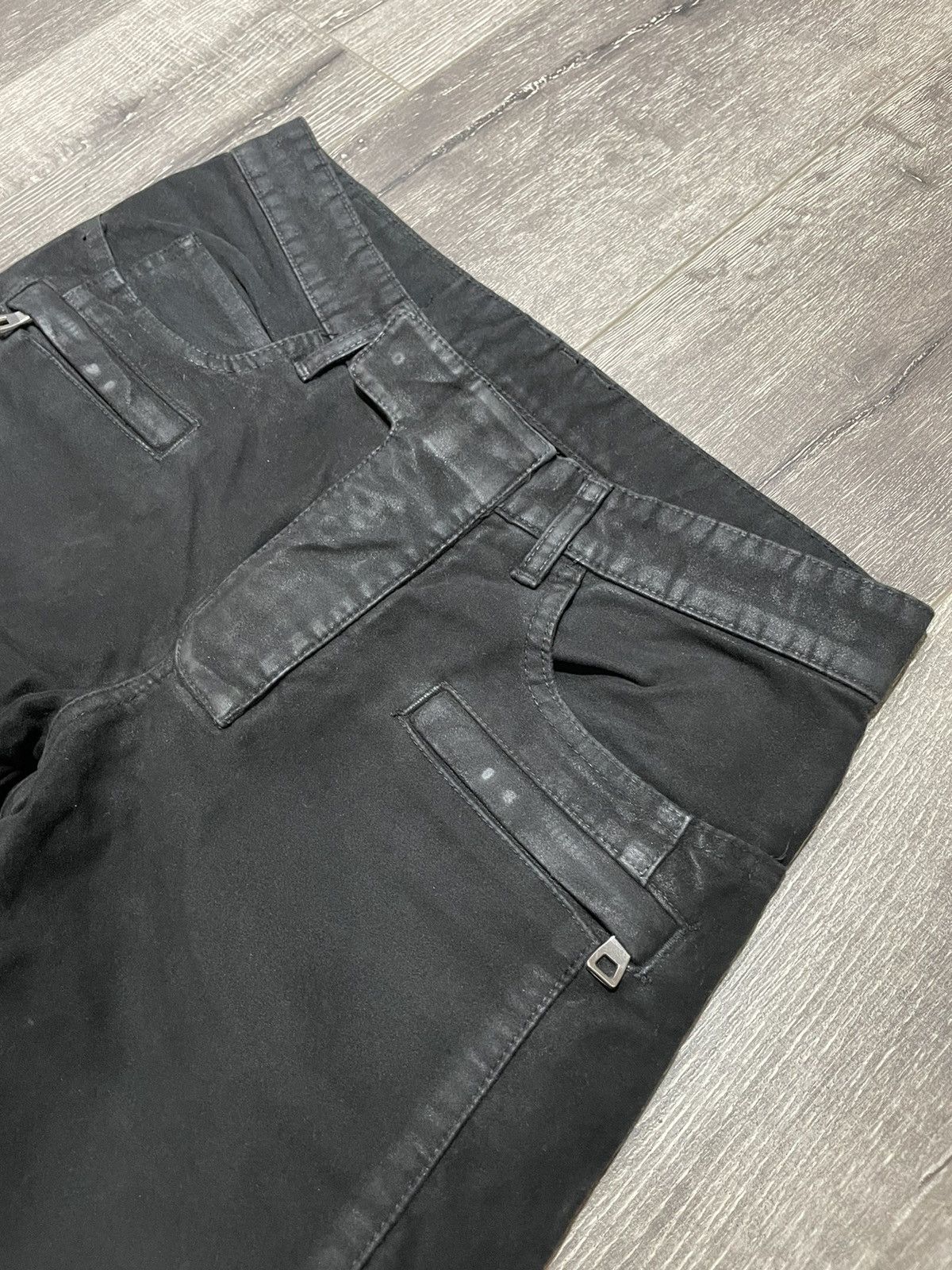 Balmain *RARE* 2012 Balmain Moleskin Suede Effect Biker Pants Japan Size US 30 / EU 46 - 3 Thumbnail