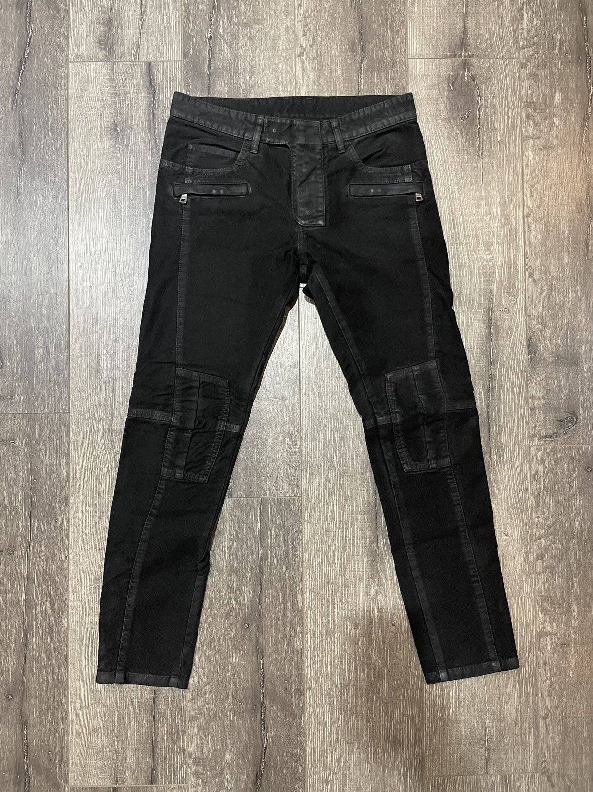 Balmain *RARE* 2012 Balmain Moleskin Suede Effect Biker Pants Japan Size US 30 / EU 46 - 2 Thumbnail