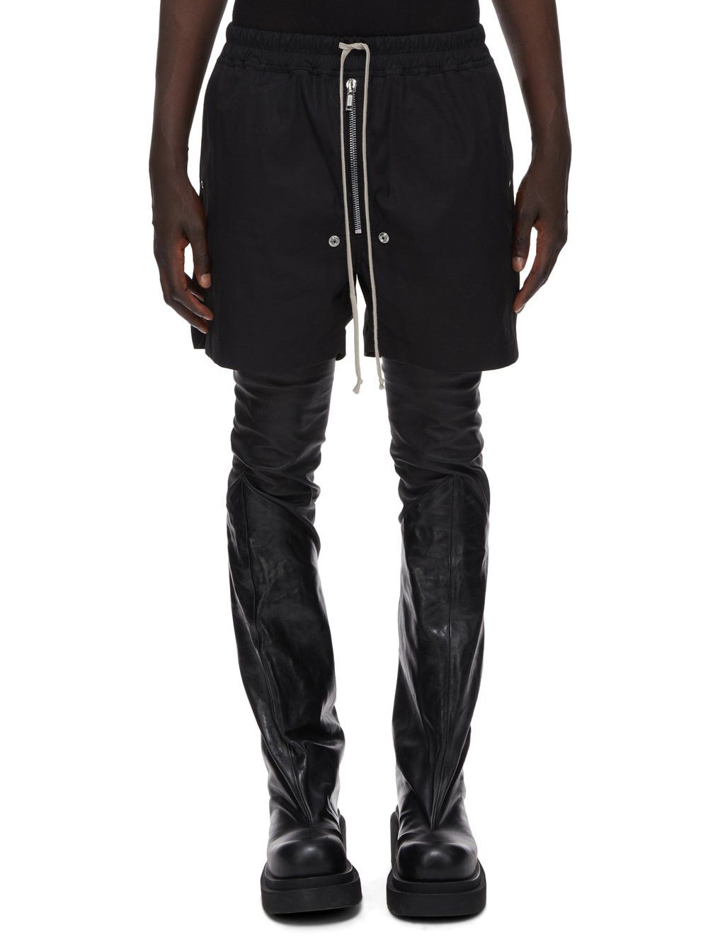 image of Rick Owens Shorts Cargo Pod Boxer Drop Crotch in Black, Men's (Size 36)