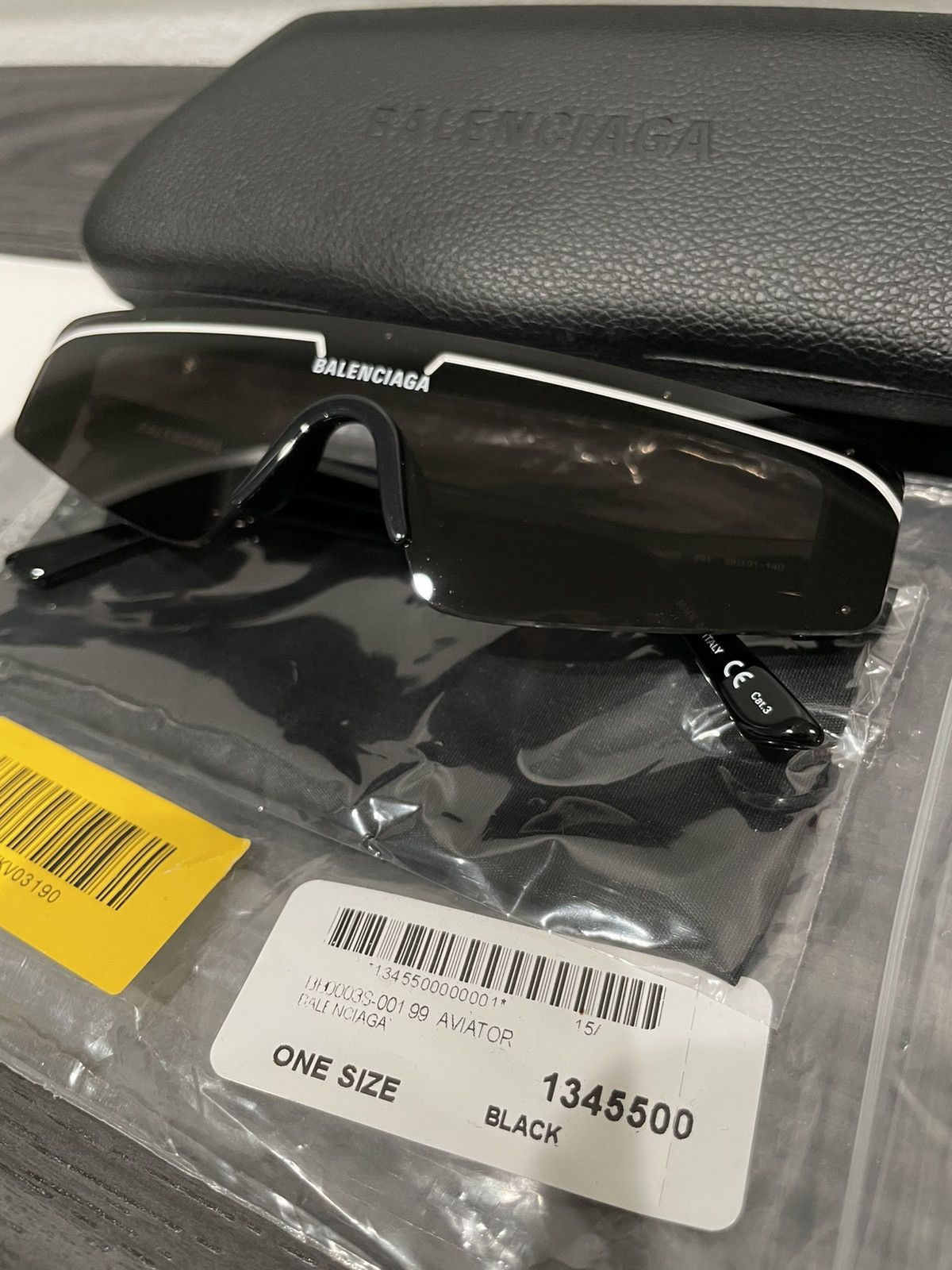 Balenciaga BALENCIAGA Ski Rectangle Sunglasses BB0003S black Size ONE SIZE - 2 Thumbnail