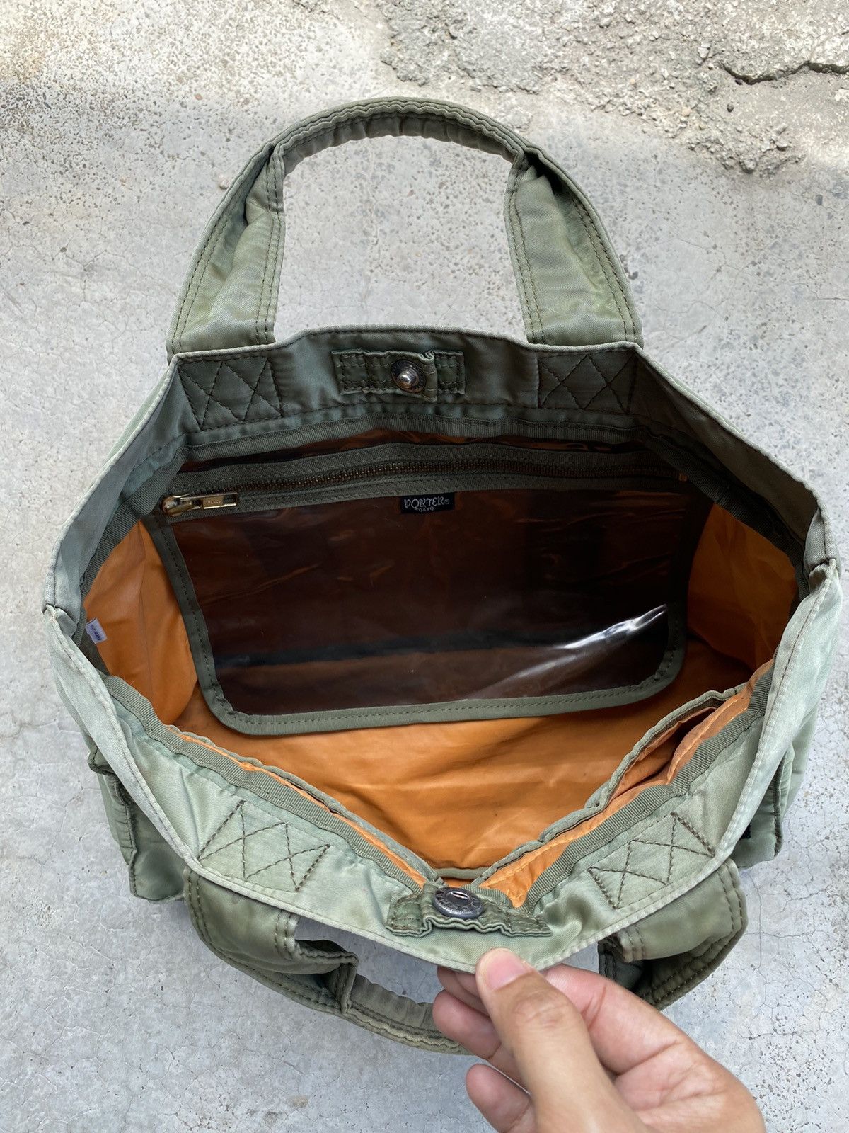 Head Porter 💥PORTER YOSHIDA & Co. Tanker Nylon Totebag Rare Army Green Size ONE SIZE - 7 Thumbnail