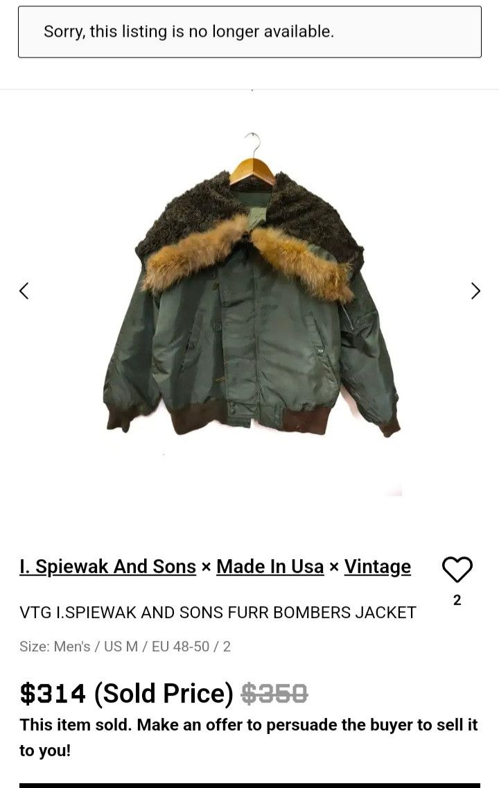 I. Spiewak And Sons VTG I.SPIEWAK AND SONS FAUX FUR BOMBERS JACKET Size US L / EU 52-54 / 3 - 9 Thumbnail