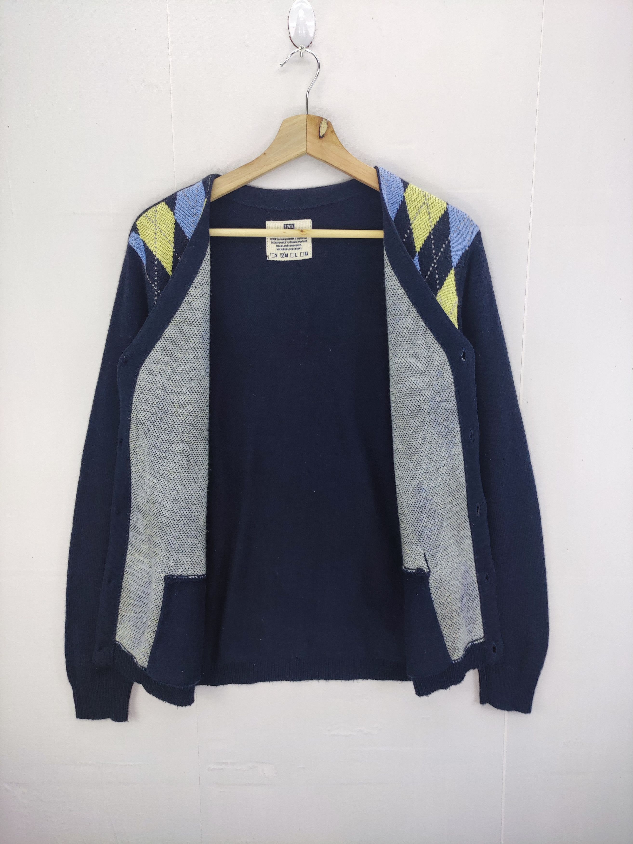 Edwin Vintage Edwin Wool Cardigan knit Sweater Diomond Style Size US S / EU 44-46 / 1 - 3 Thumbnail