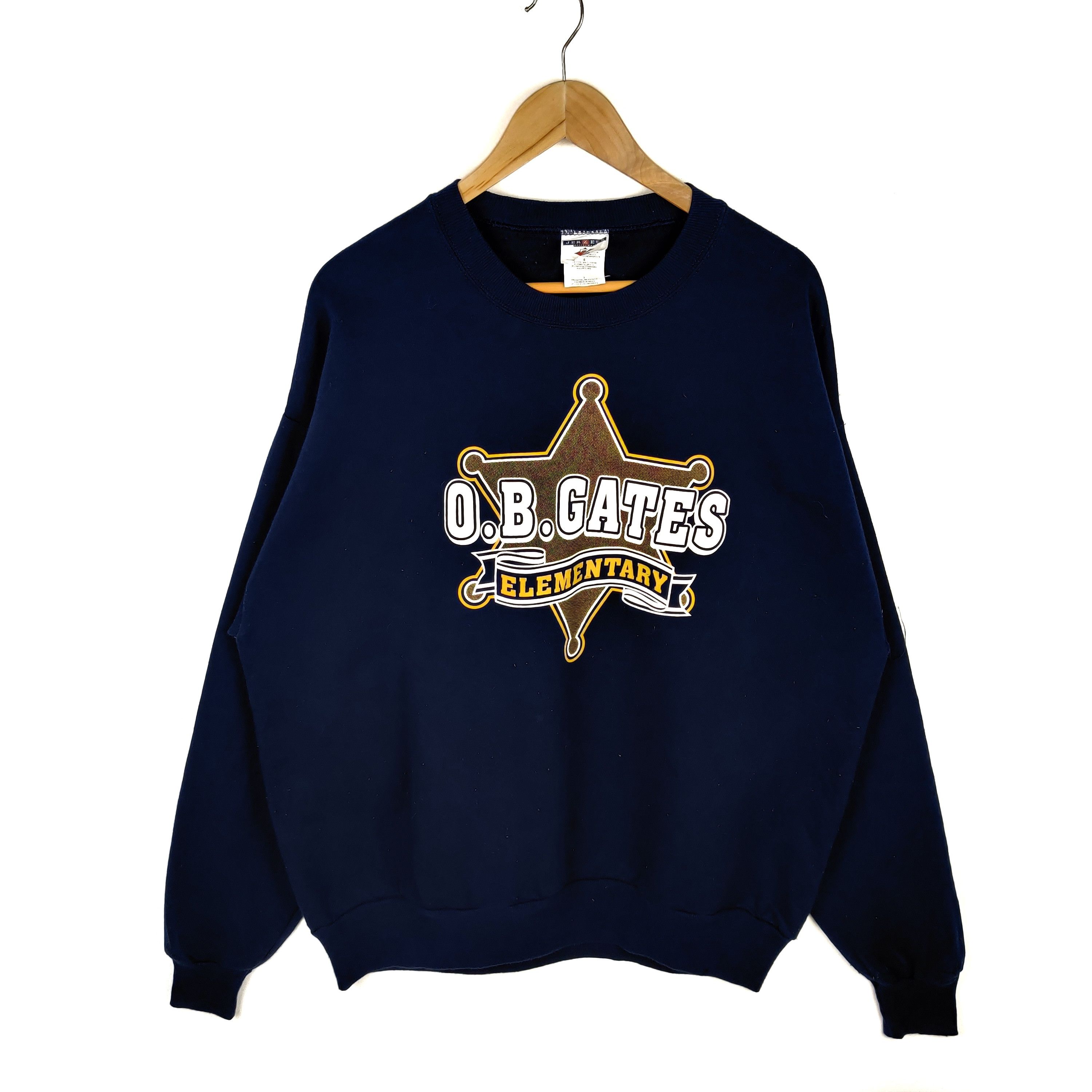 Jerzees Vintage Jerzees Sweatshirt Crewneck O.B.Gates Elementary Size US L / EU 52-54 / 3 - 1 Thumbnail