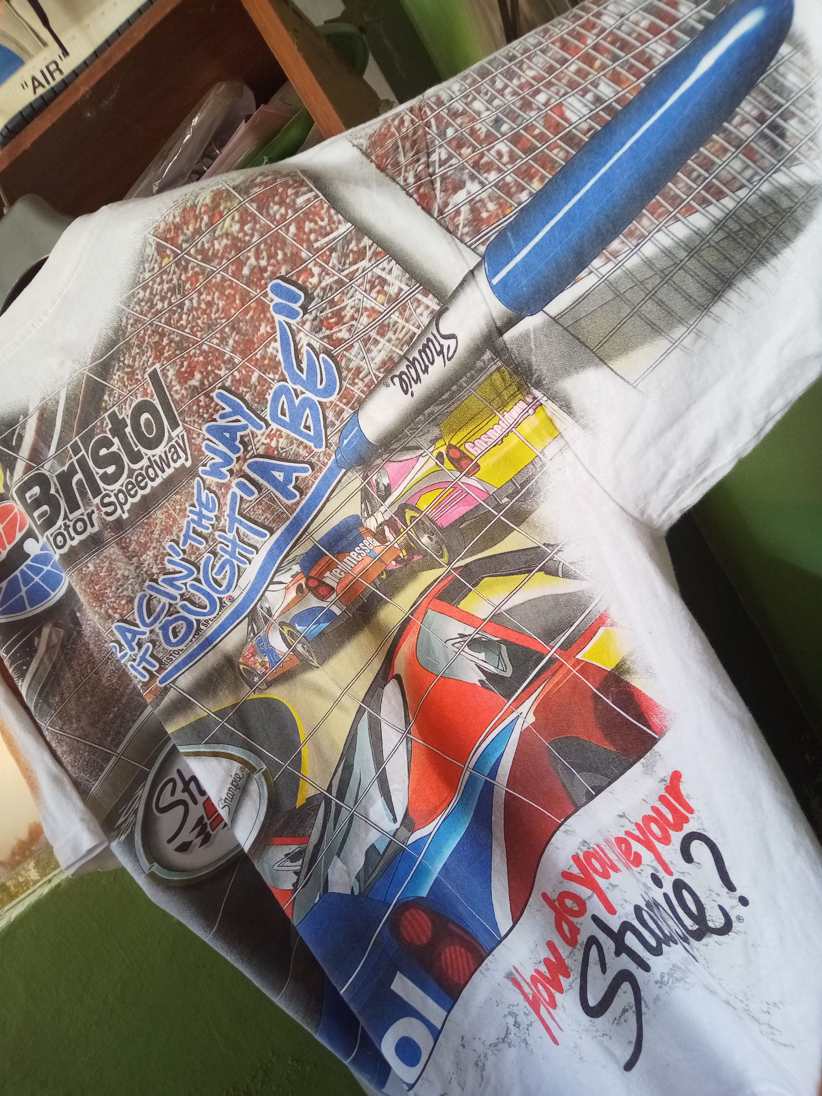 Ford vintage Nascar Bristol Overprint Sharpie Lubricant 76 2003 Size US L / EU 52-54 / 3 - 4 Thumbnail