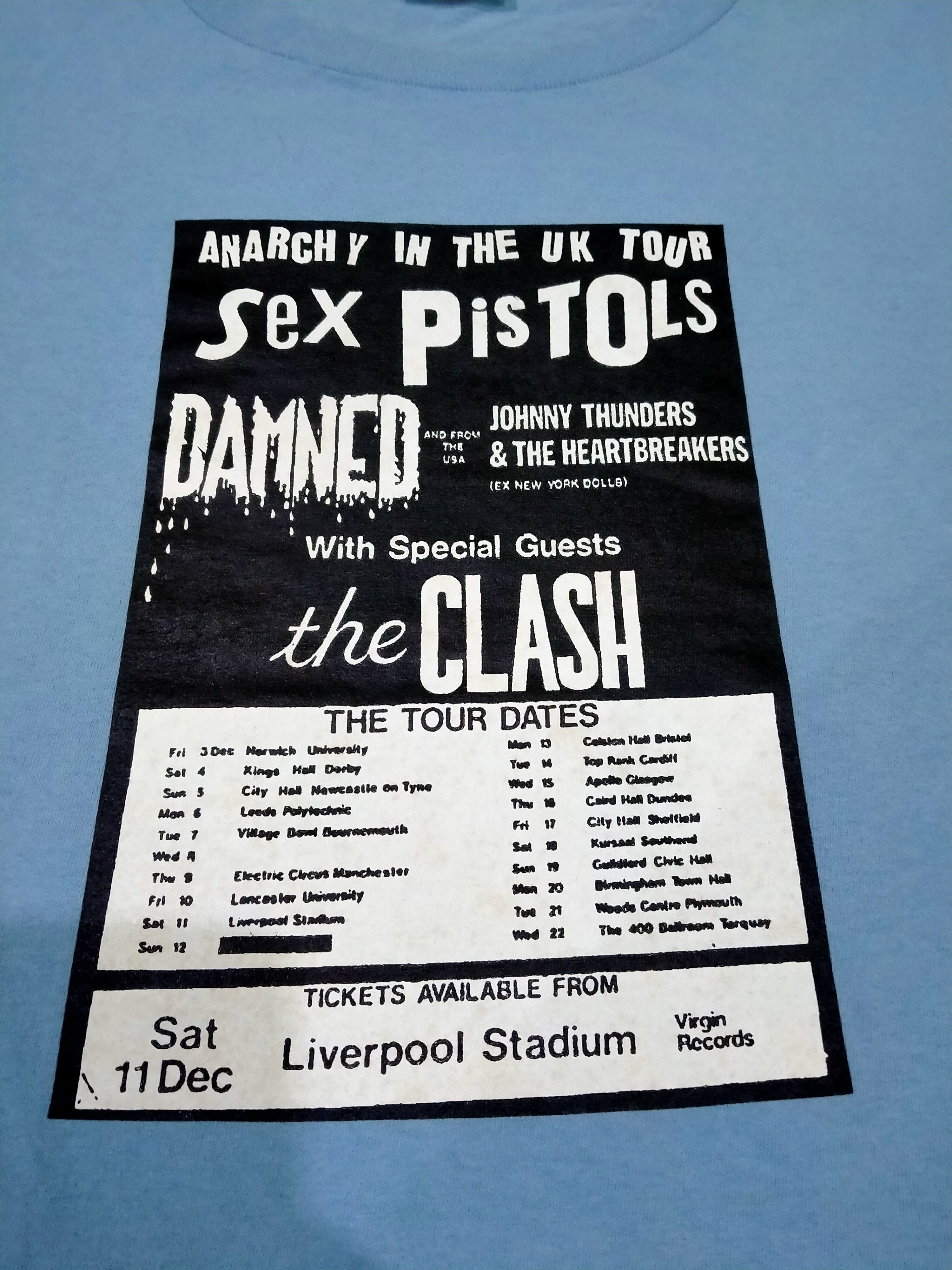 Band Tees Vtg 90s Anarchy In The UK Tour Sex Pistol Damned The Clash Size US S / EU 44-46 / 1 - 3 Thumbnail