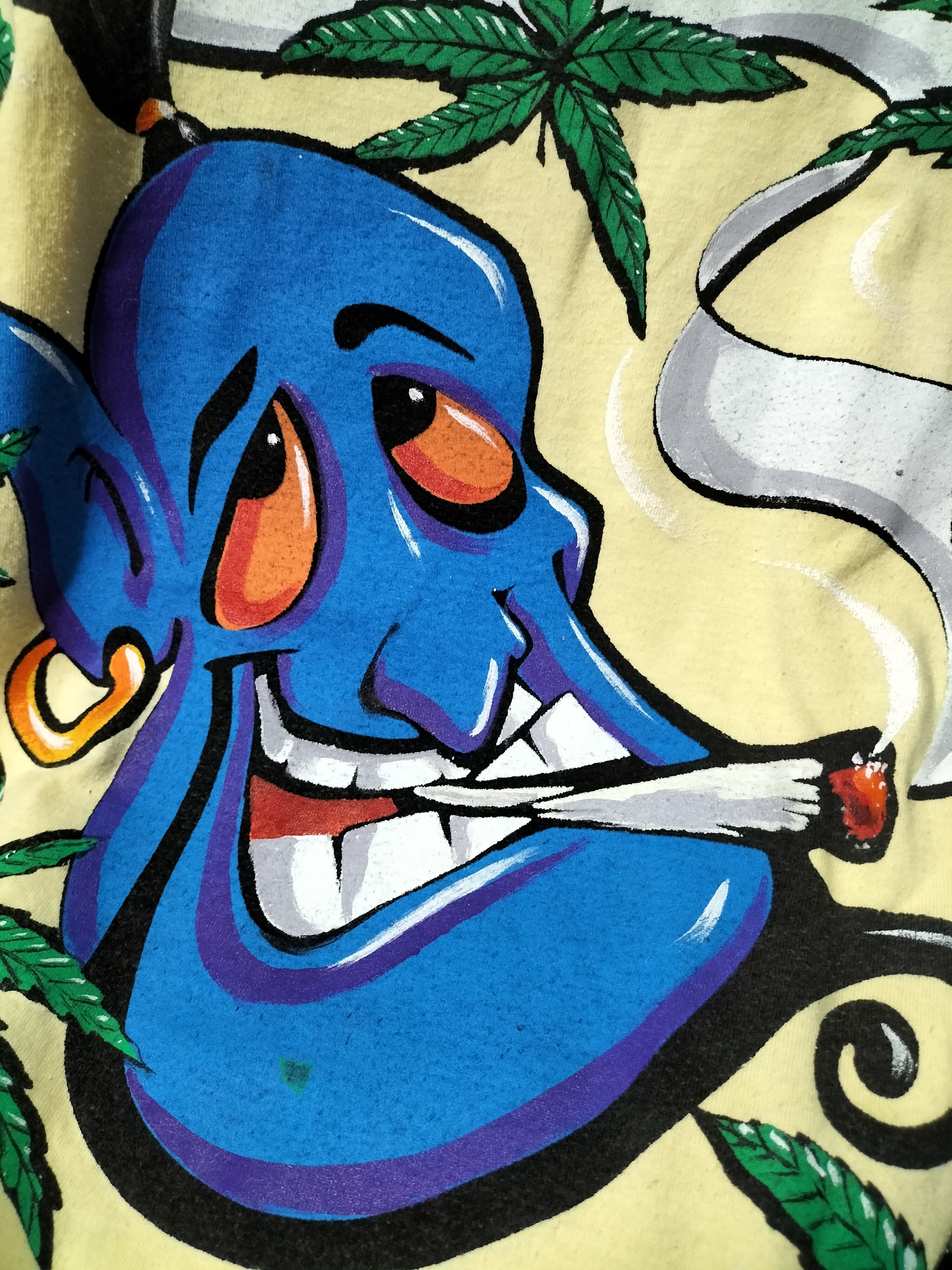 Rap Tees 90s Genie Weed Happy Time Art Weed Disney adult Size US XL / EU 56 / 4 - 3 Thumbnail