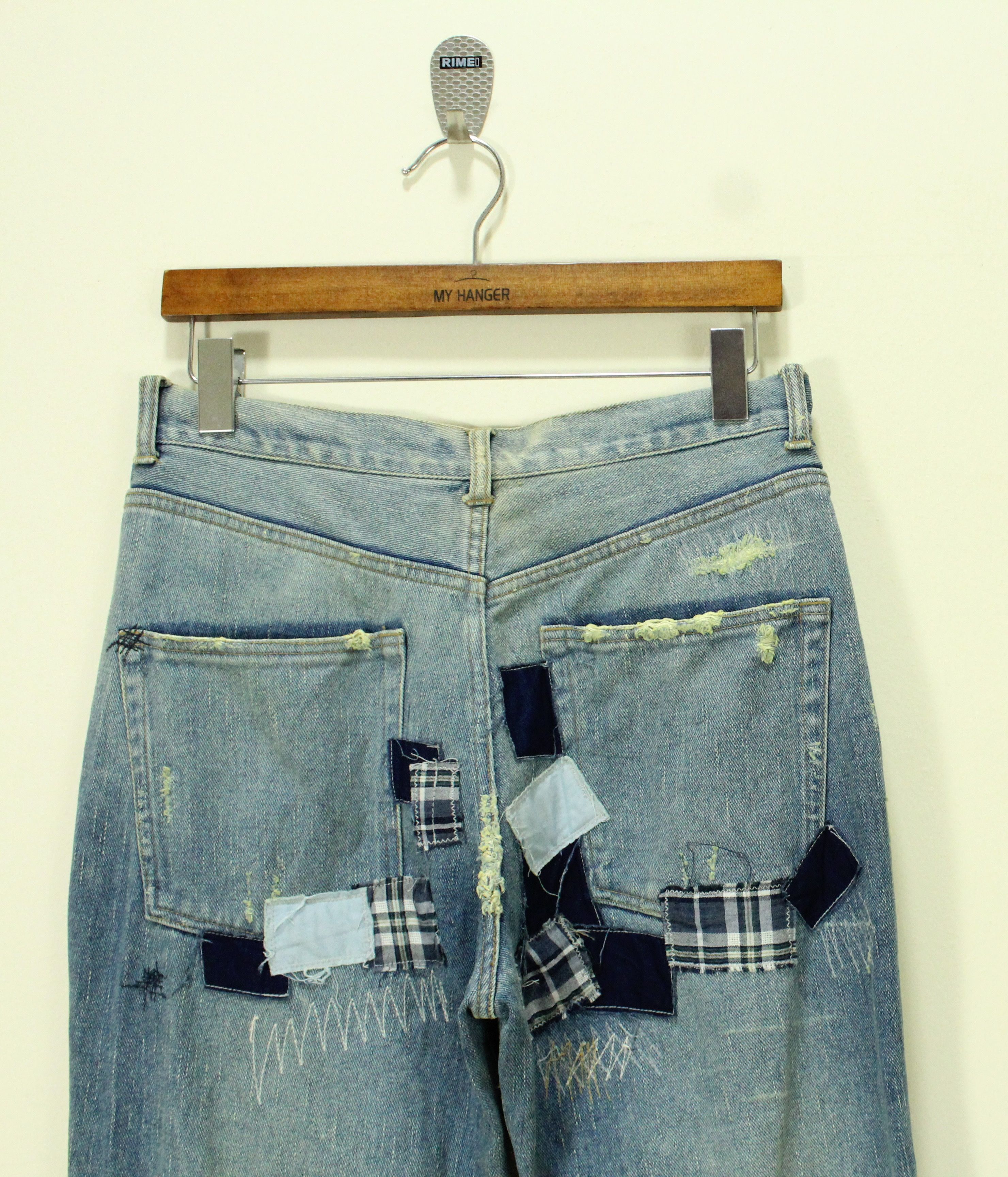 Japanese Brand JOGE MARTIN Denim Jeans Patchwork Grunge Cobain Size US 30 / EU 46 - 10 Thumbnail