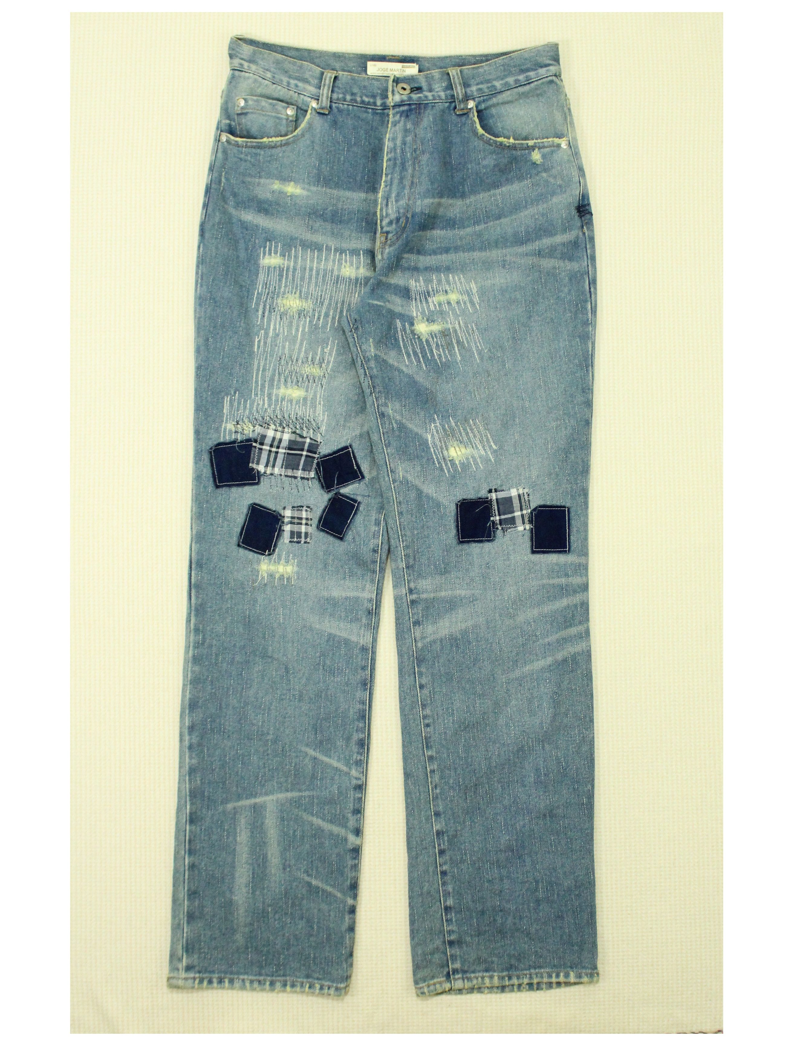 Japanese Brand JOGE MARTIN Denim Jeans Patchwork Grunge Cobain Size US 30 / EU 46 - 1 Thumbnail