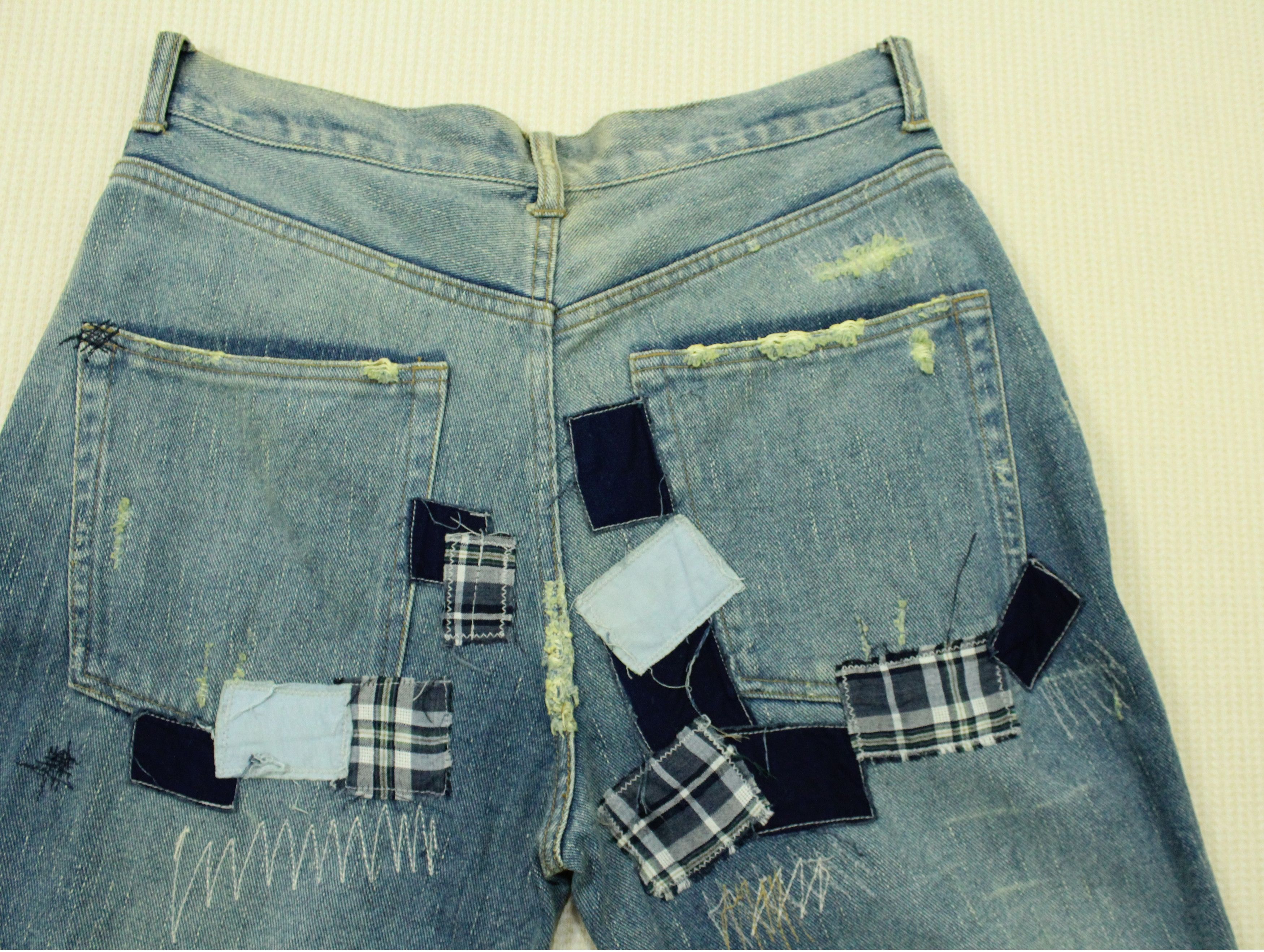 Japanese Brand JOGE MARTIN Denim Jeans Patchwork Grunge Cobain Size US 30 / EU 46 - 16 Thumbnail