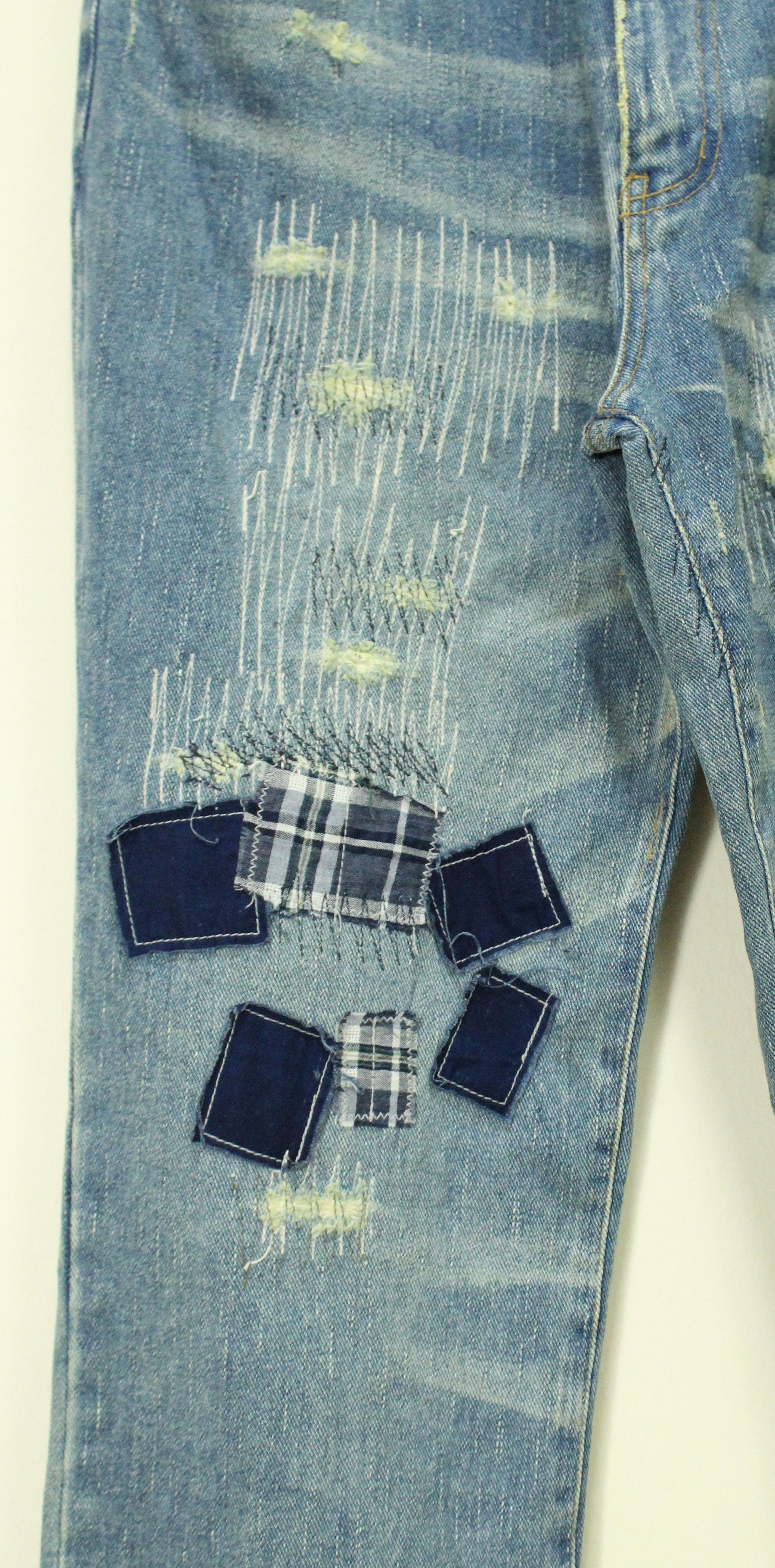 Japanese Brand JOGE MARTIN Denim Jeans Patchwork Grunge Cobain Size US 30 / EU 46 - 7 Thumbnail