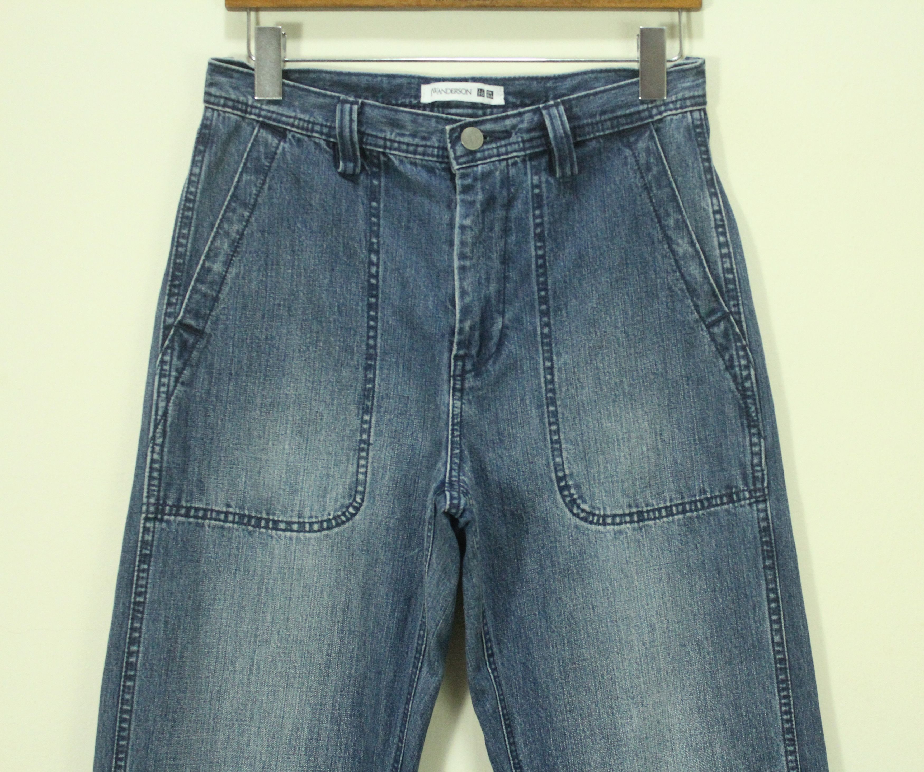 JW Anderson × Japanese Brand × Uniqlo J.W.ANDERSON Pants Denim x Uniqlo Small Embroidered Logo Size US 29 - 3 Thumbnail