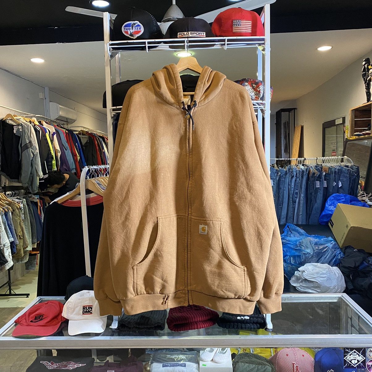 Carhartt Vintage 90’s Carhartt Clay Zip Up Hoodie Distressed Size US XXL / EU 58 / 5 - 1 Thumbnail