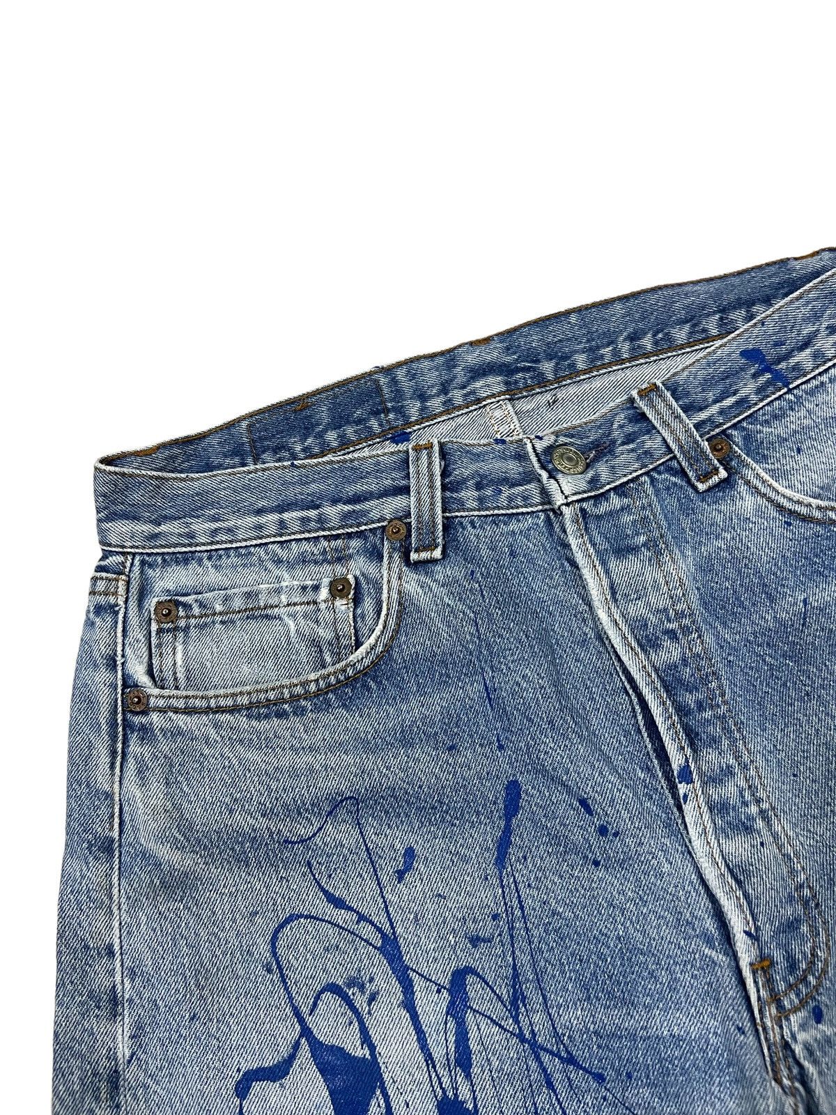 Levi's Vintage Clothing 1980s Levis 501 Distressed Painter Release Hem Baggy Jorts Size US 32 / EU 48 - 6 Thumbnail