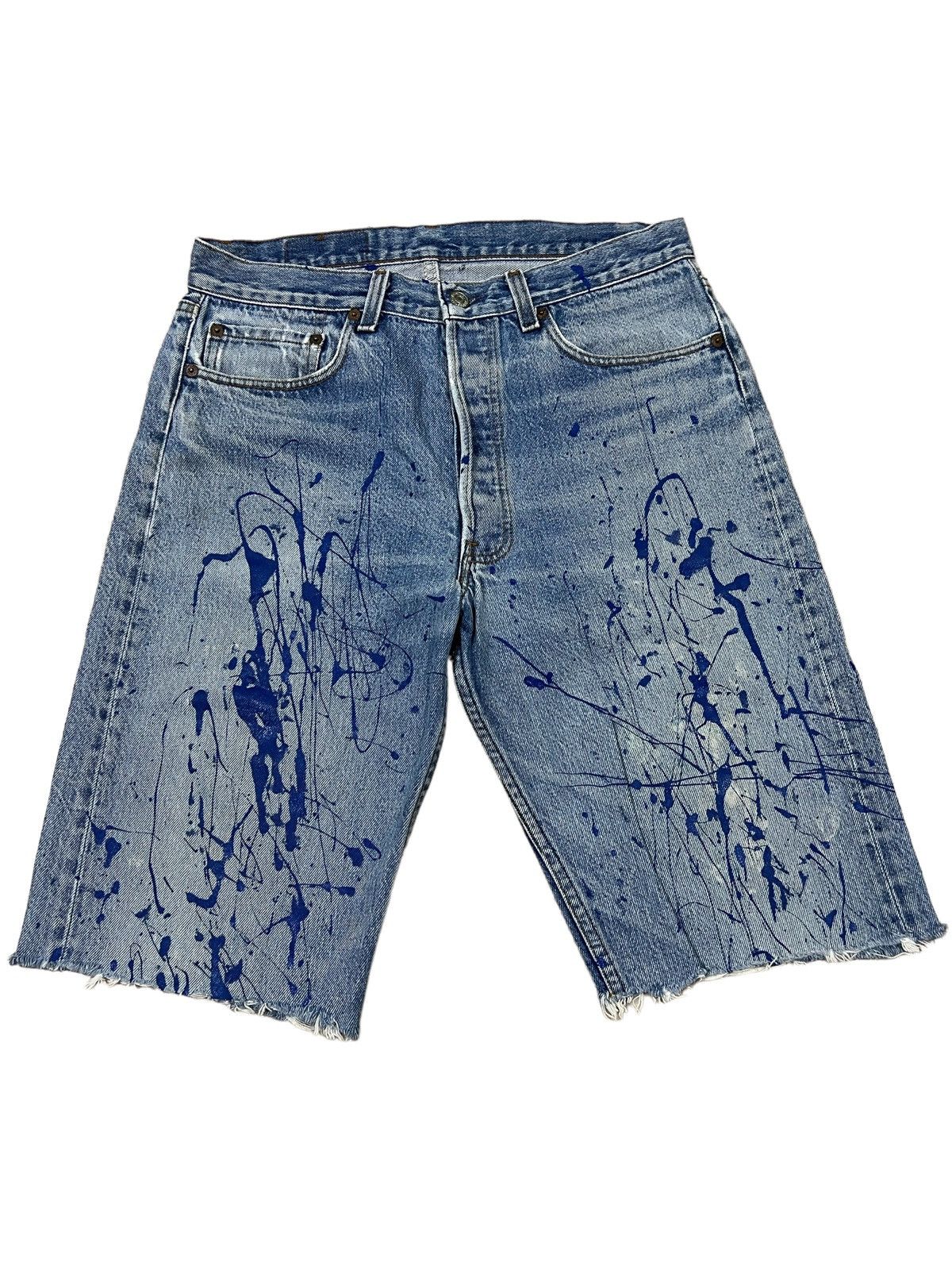 Levi's Vintage Clothing 1980s Levis 501 Distressed Painter Release Hem Baggy Jorts Size US 32 / EU 48 - 2 Thumbnail