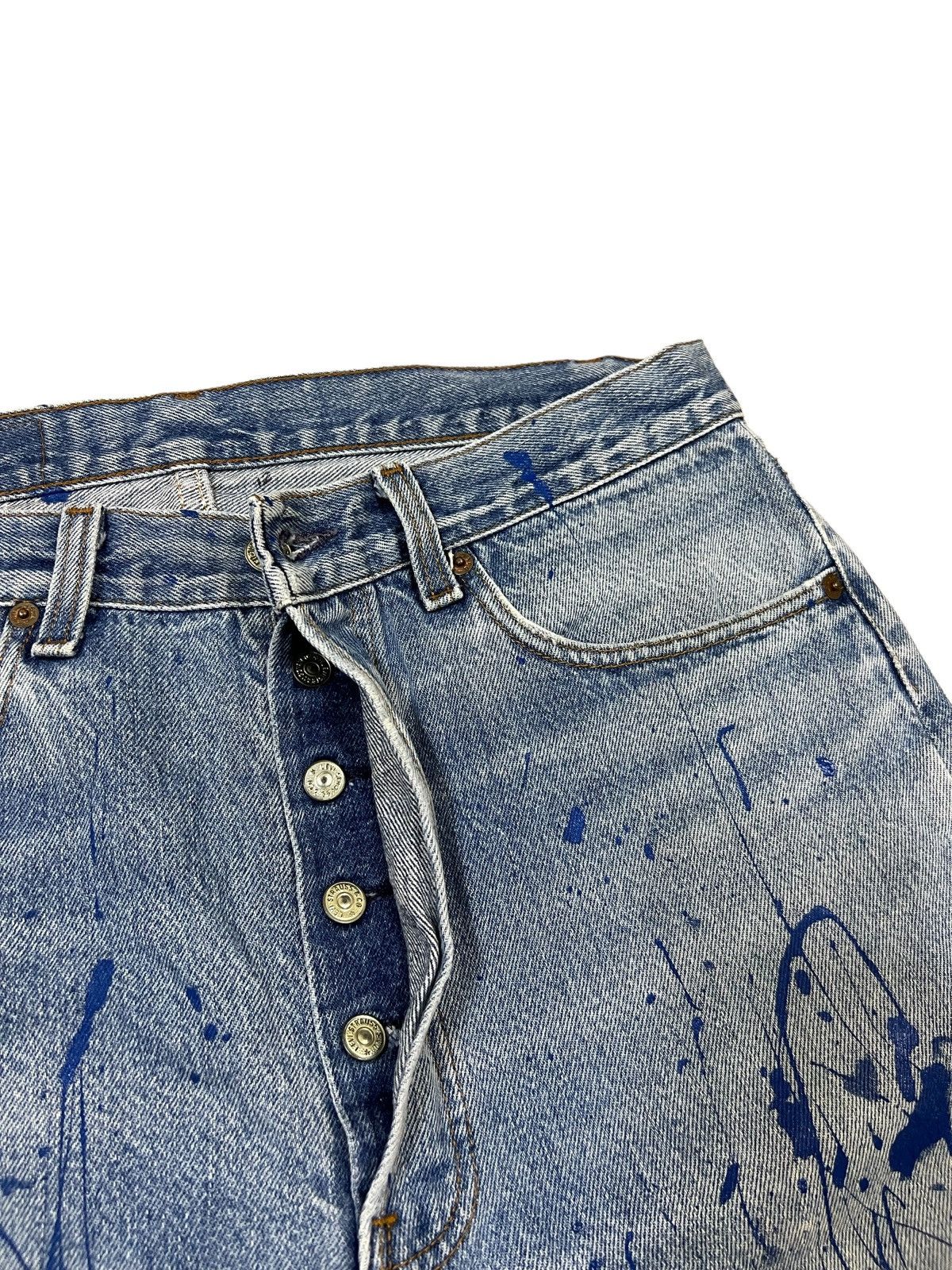 Levi's Vintage Clothing 1980s Levis 501 Distressed Painter Release Hem Baggy Jorts Size US 32 / EU 48 - 7 Thumbnail