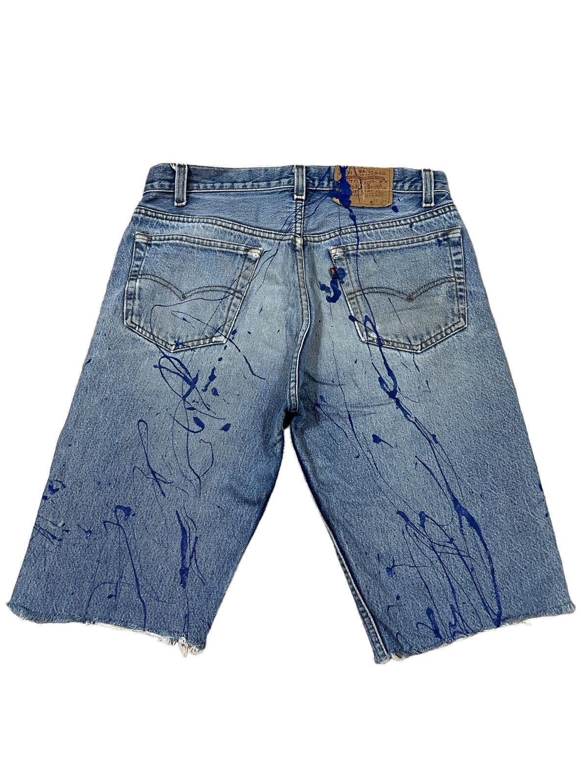 Levi's Vintage Clothing 1980s Levis 501 Distressed Painter Release Hem Baggy Jorts Size US 32 / EU 48 - 1 Thumbnail