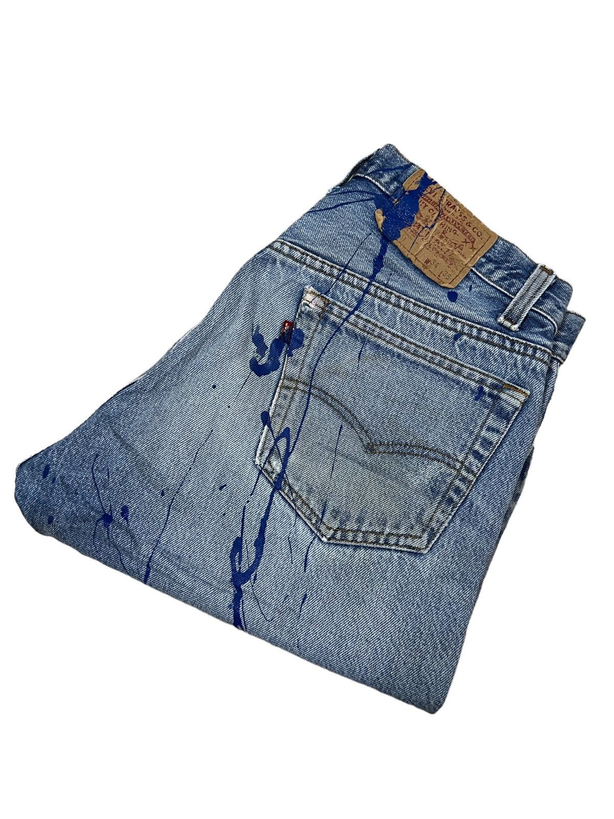 Levi's Vintage Clothing 1980s Levis 501 Distressed Painter Release Hem Baggy Jorts Size US 32 / EU 48 - 5 Thumbnail