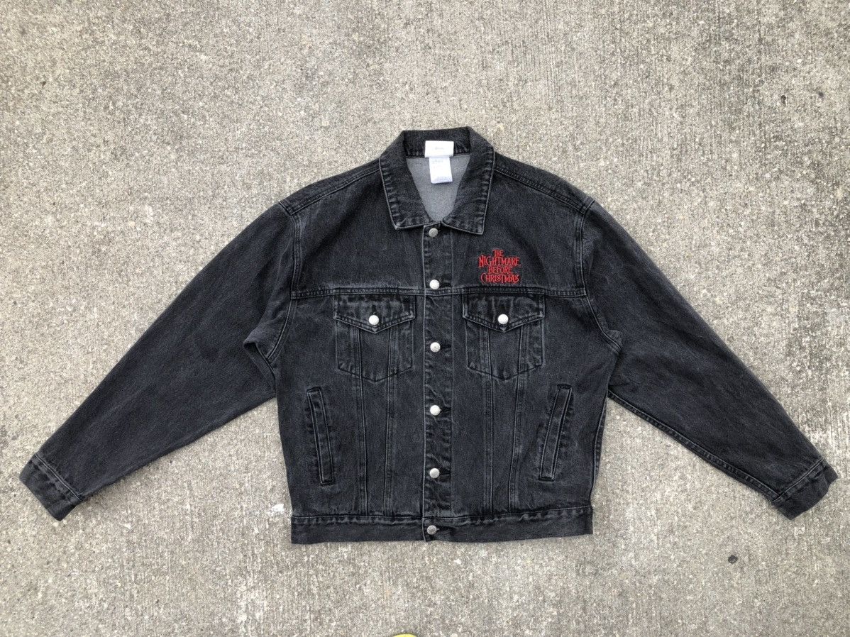 Disney 90s The Nightmare Before Christmas Faded Black Denim Jacket Size US M / EU 48-50 / 2 - 2 Thumbnail