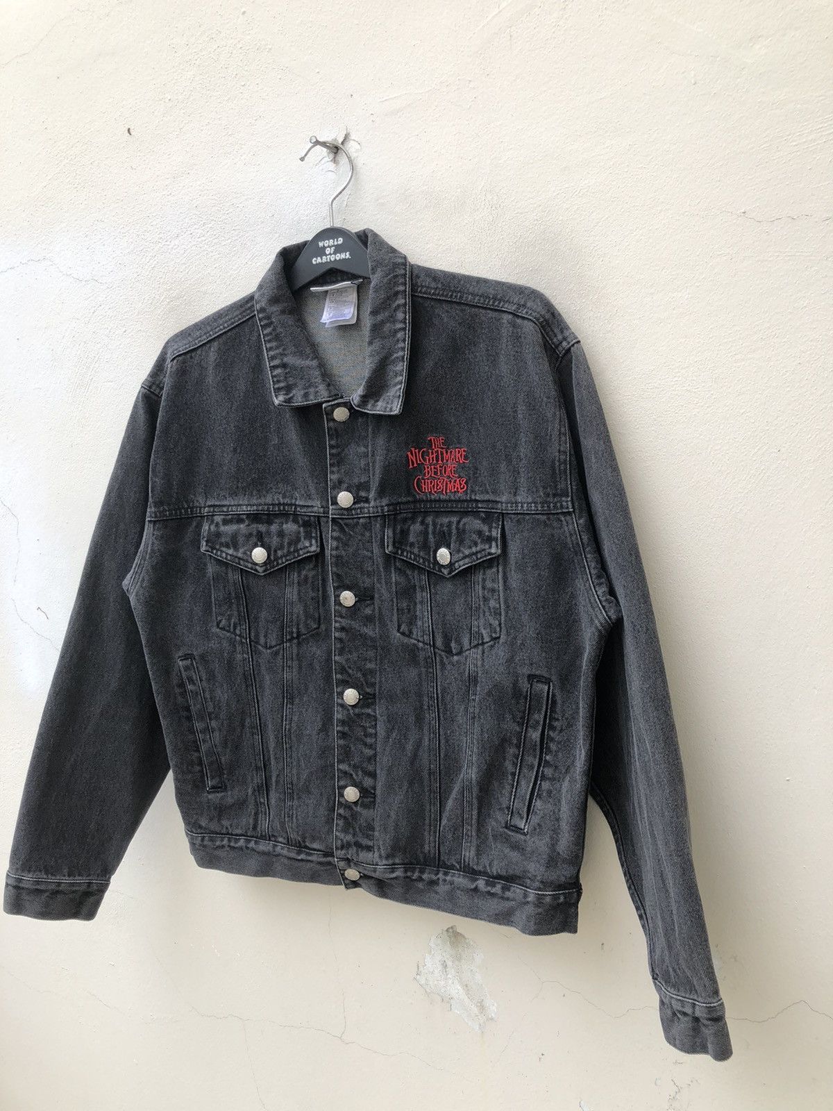 Disney 90s The Nightmare Before Christmas Faded Black Denim Jacket Size US M / EU 48-50 / 2 - 10 Thumbnail