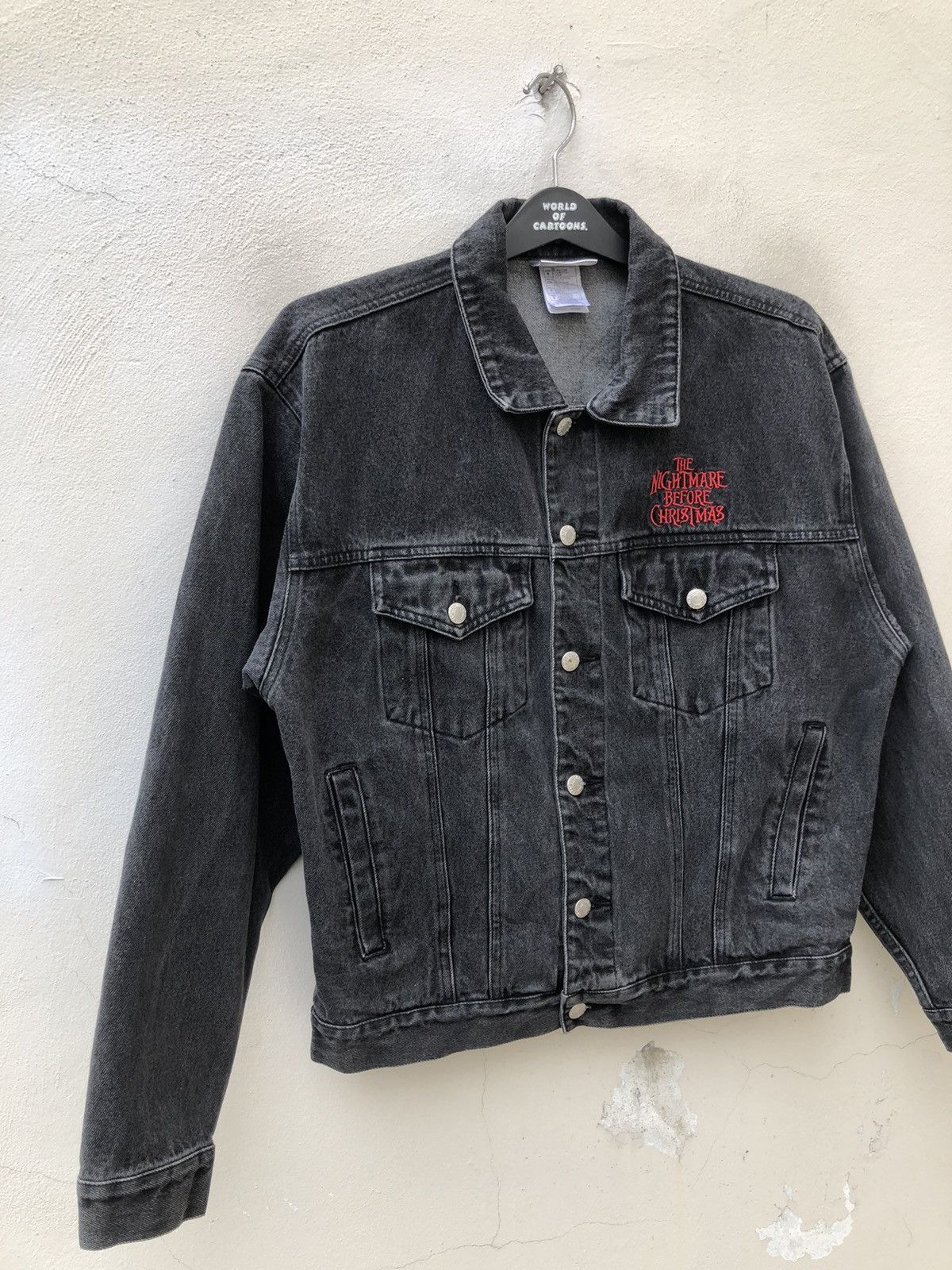 Disney 90s The Nightmare Before Christmas Faded Black Denim Jacket Size US M / EU 48-50 / 2 - 11 Thumbnail