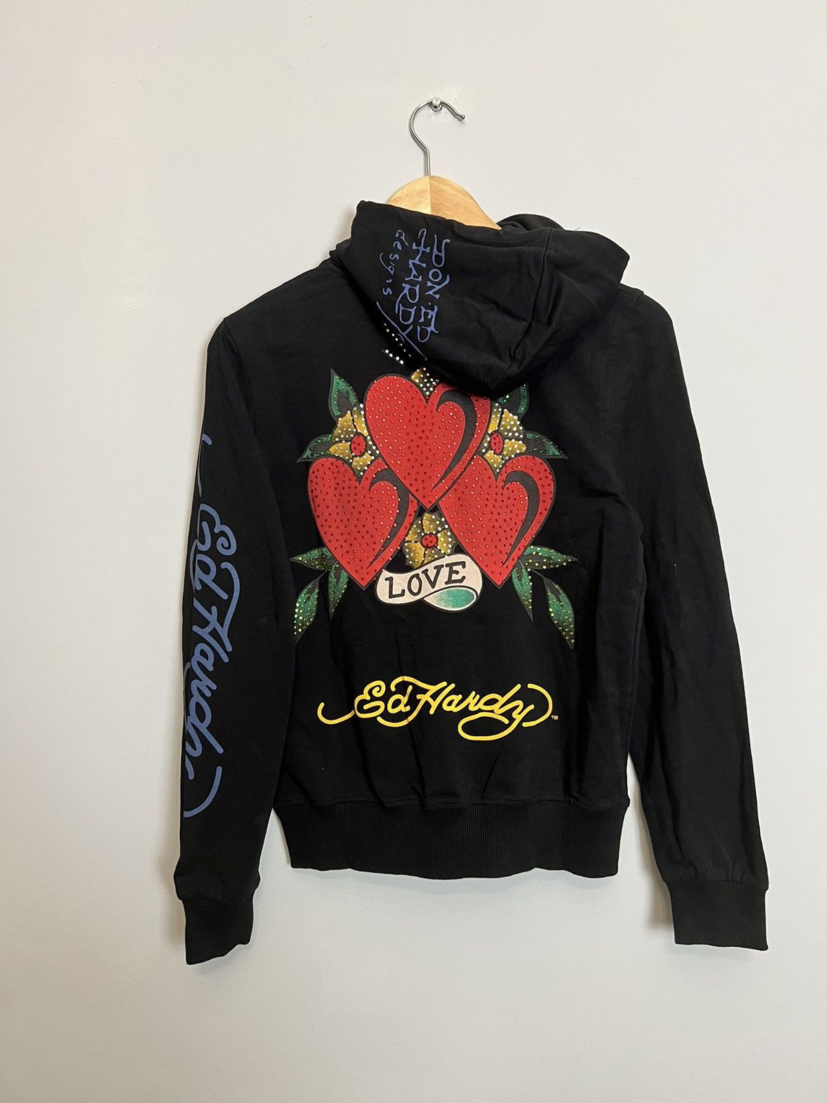 image of By Christian Audigier Hearts Vintage Y2K in Black, Women's (Size Medium)
