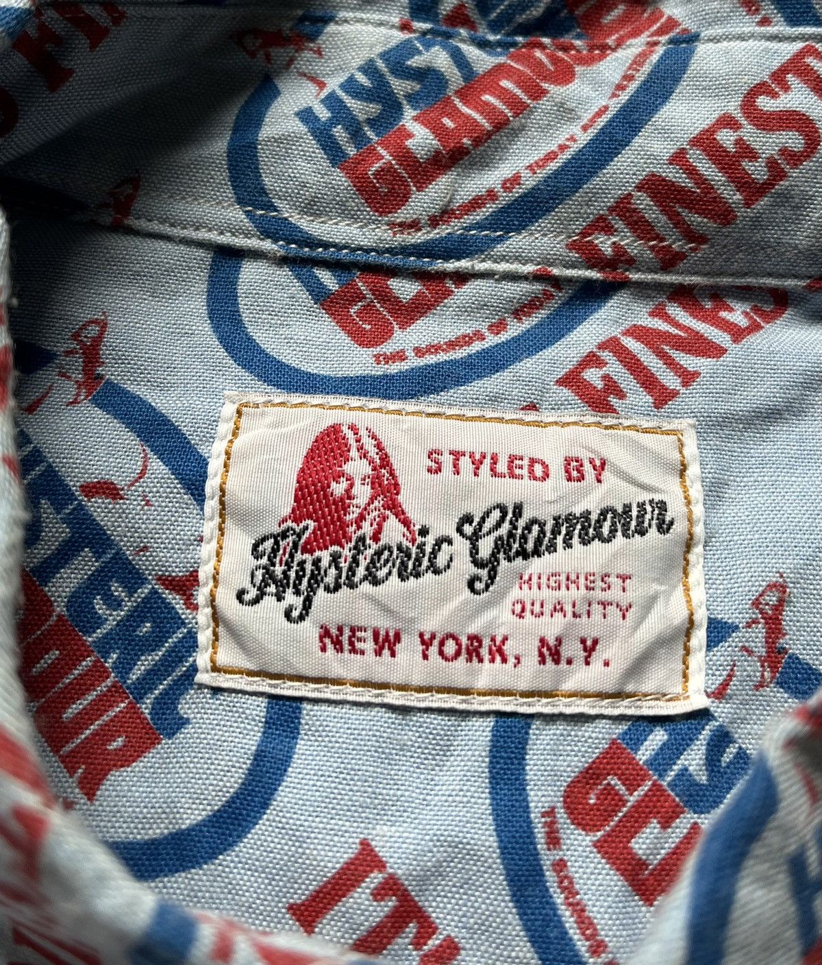 Designer × Hysteric Glamour × Japanese Brand HYSTERIC GLAMOUR FullPrint Button Ups Shirt x Rare Size US M / EU 48-50 / 2 - 8 Thumbnail