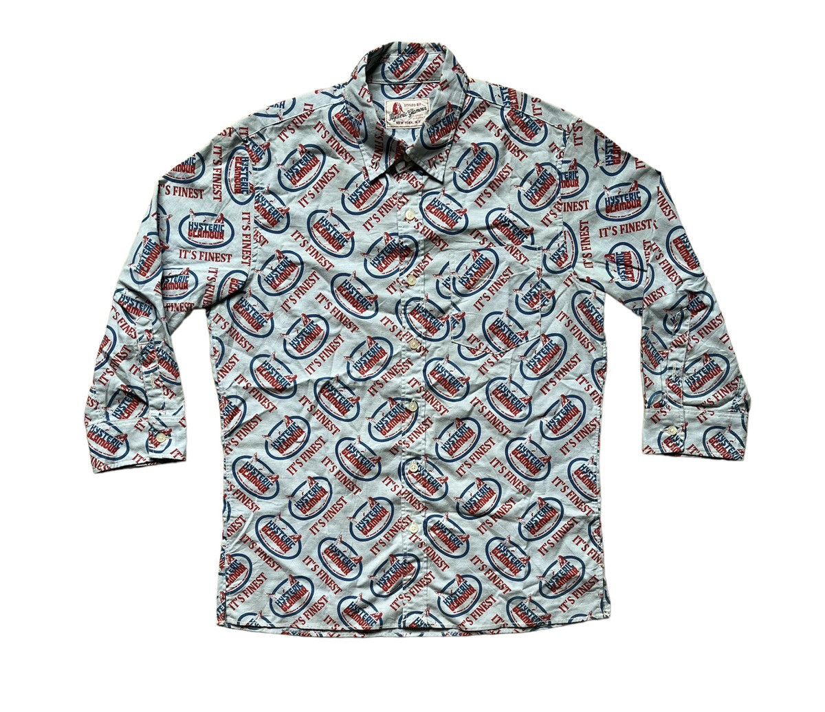 Designer × Hysteric Glamour × Japanese Brand HYSTERIC GLAMOUR FullPrint Button Ups Shirt x Rare Size US M / EU 48-50 / 2 - 2 Thumbnail