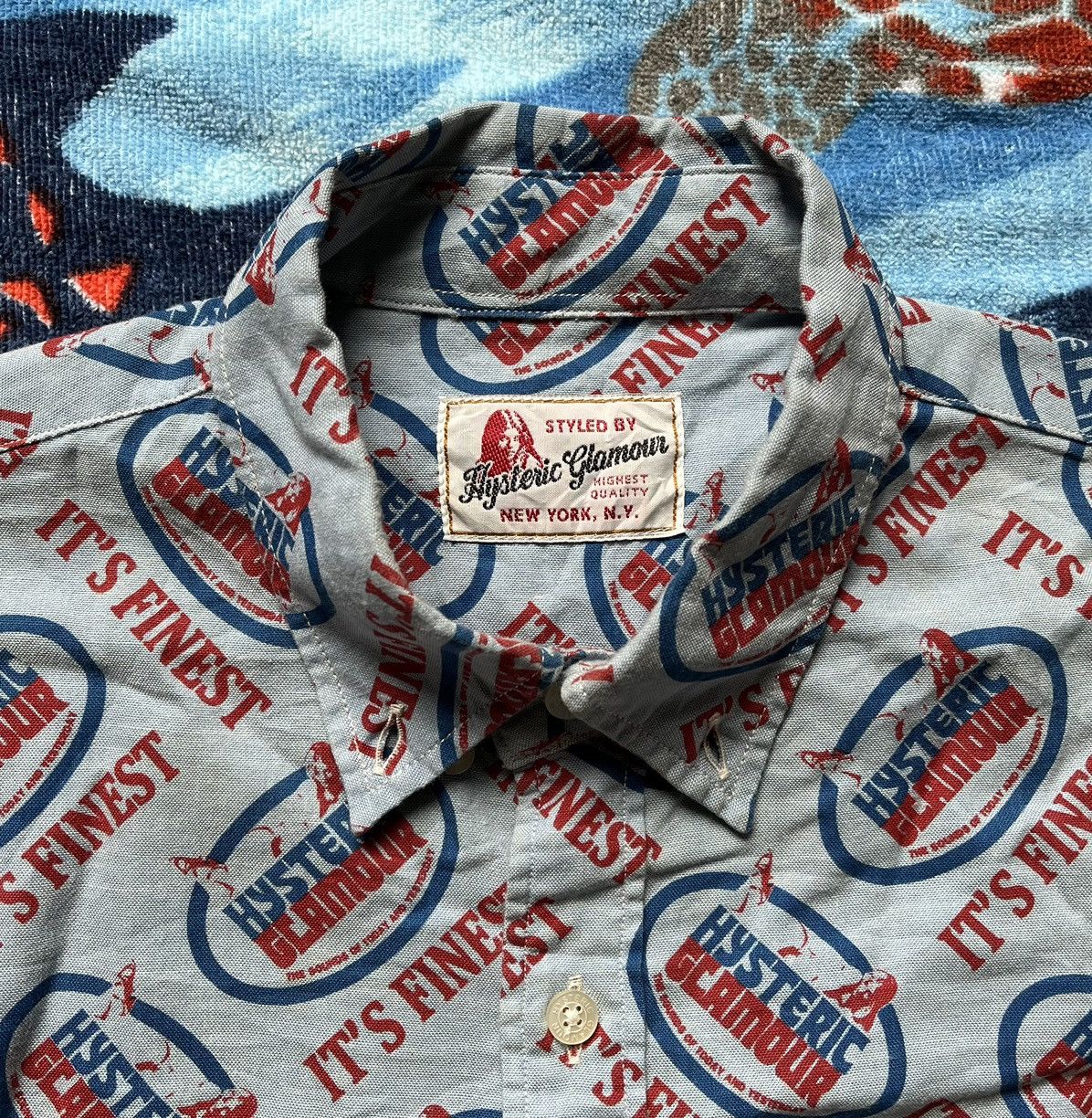 Designer × Hysteric Glamour × Japanese Brand HYSTERIC GLAMOUR FullPrint Button Ups Shirt x Rare Size US M / EU 48-50 / 2 - 1 Thumbnail