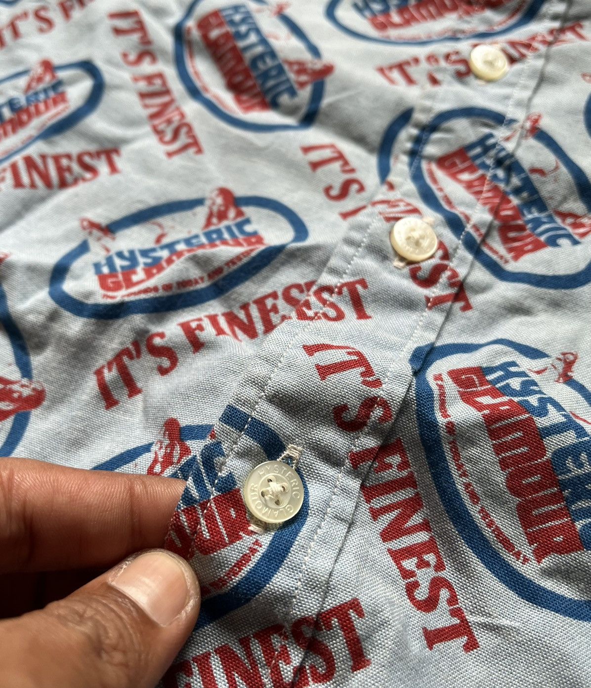 Designer × Hysteric Glamour × Japanese Brand HYSTERIC GLAMOUR FullPrint Button Ups Shirt x Rare Size US M / EU 48-50 / 2 - 7 Thumbnail